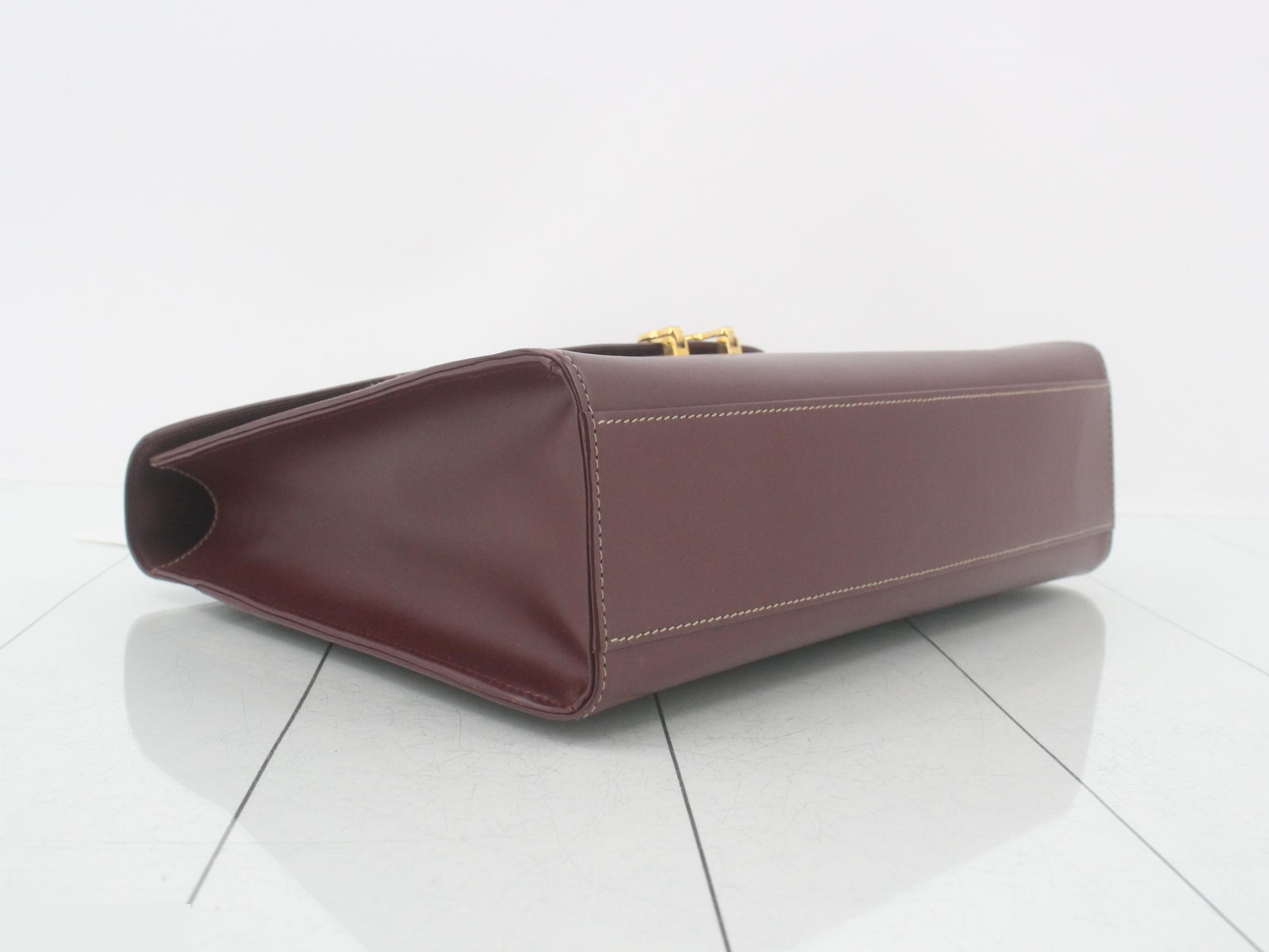 Must Line Leather Handbag, Bordeaux — view 5