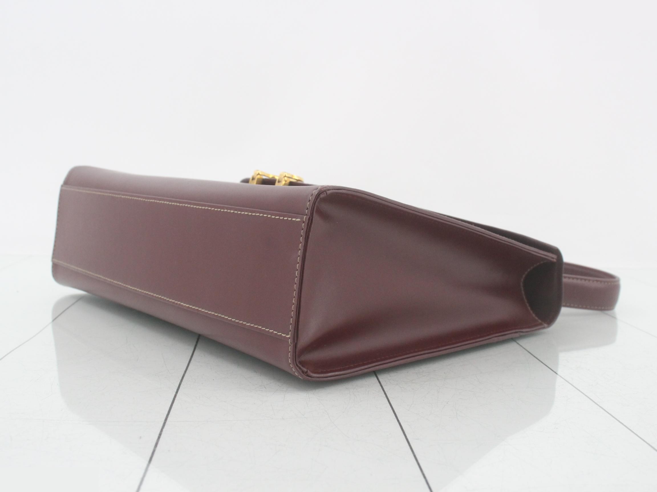 Must Line Leather Handbag, Bordeaux — view 6
