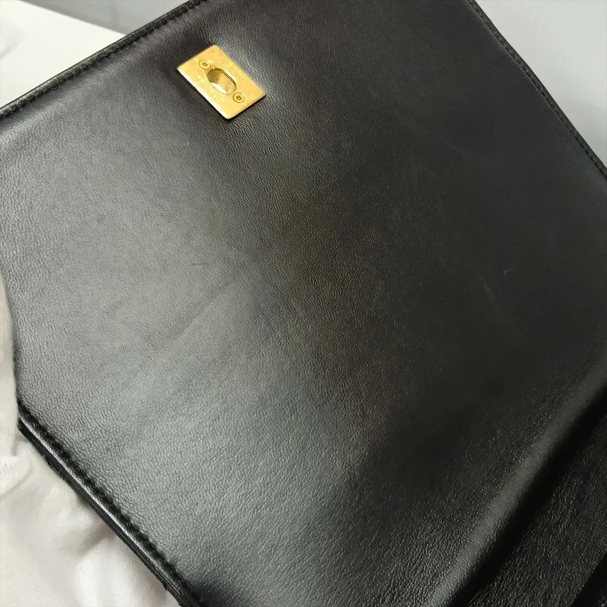 Matelassé Caviar Skin 2-Way Handbag, Black with Gold Hardware, KJNA43GJ, Random Plate — view 15