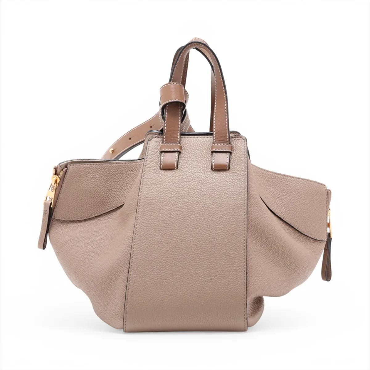 Hammock Small Leather 2-Way Shoulder Bag, Greige — view 2