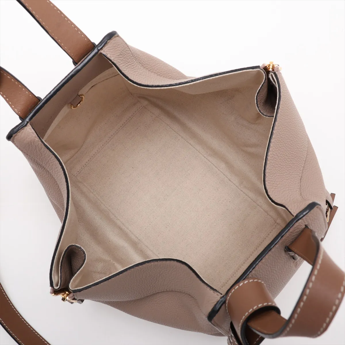 Hammock Small Leather 2-Way Shoulder Bag, Greige — view 8