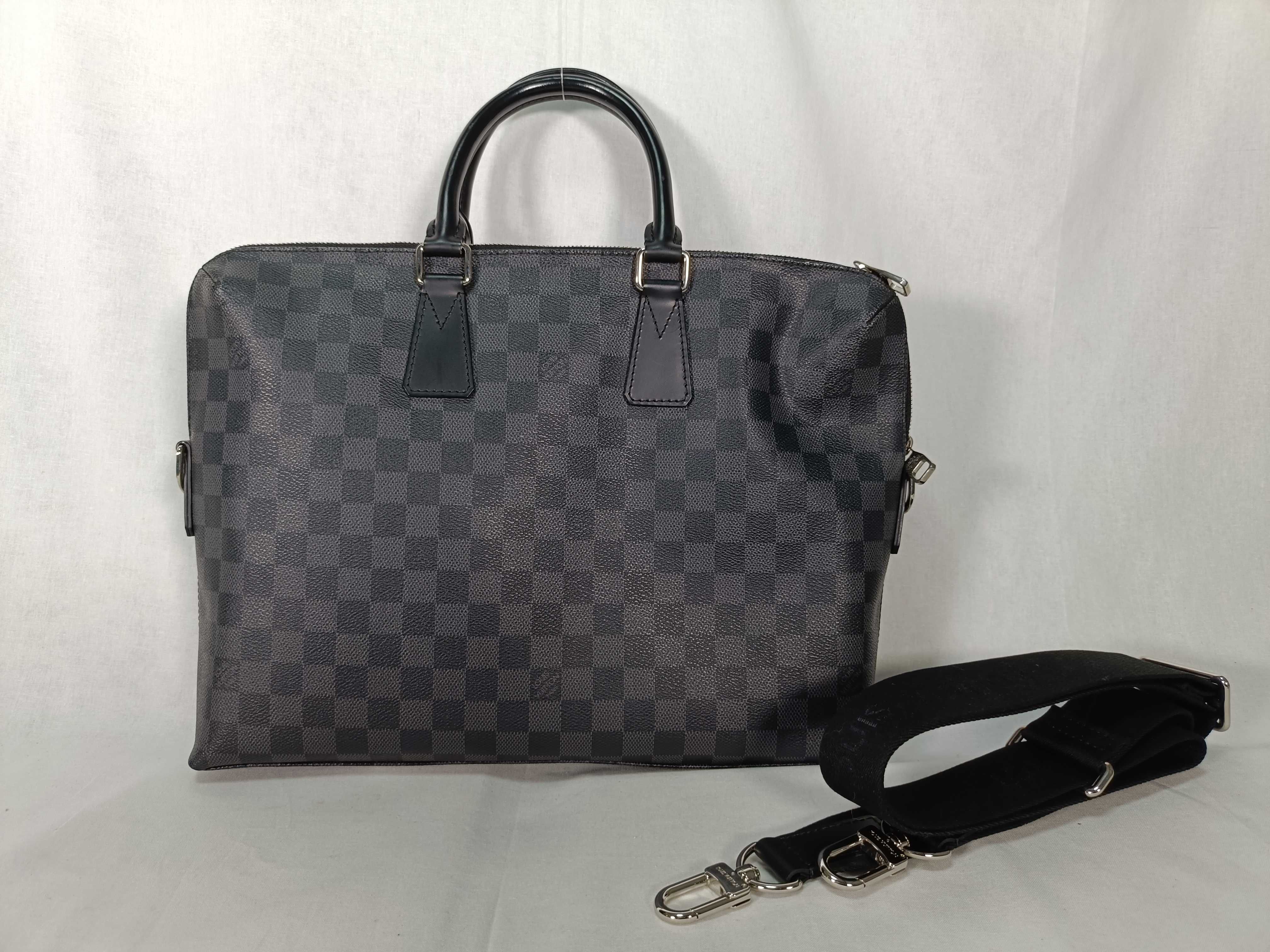 Port Document Jour Black Damier Medium Shoulder Bag