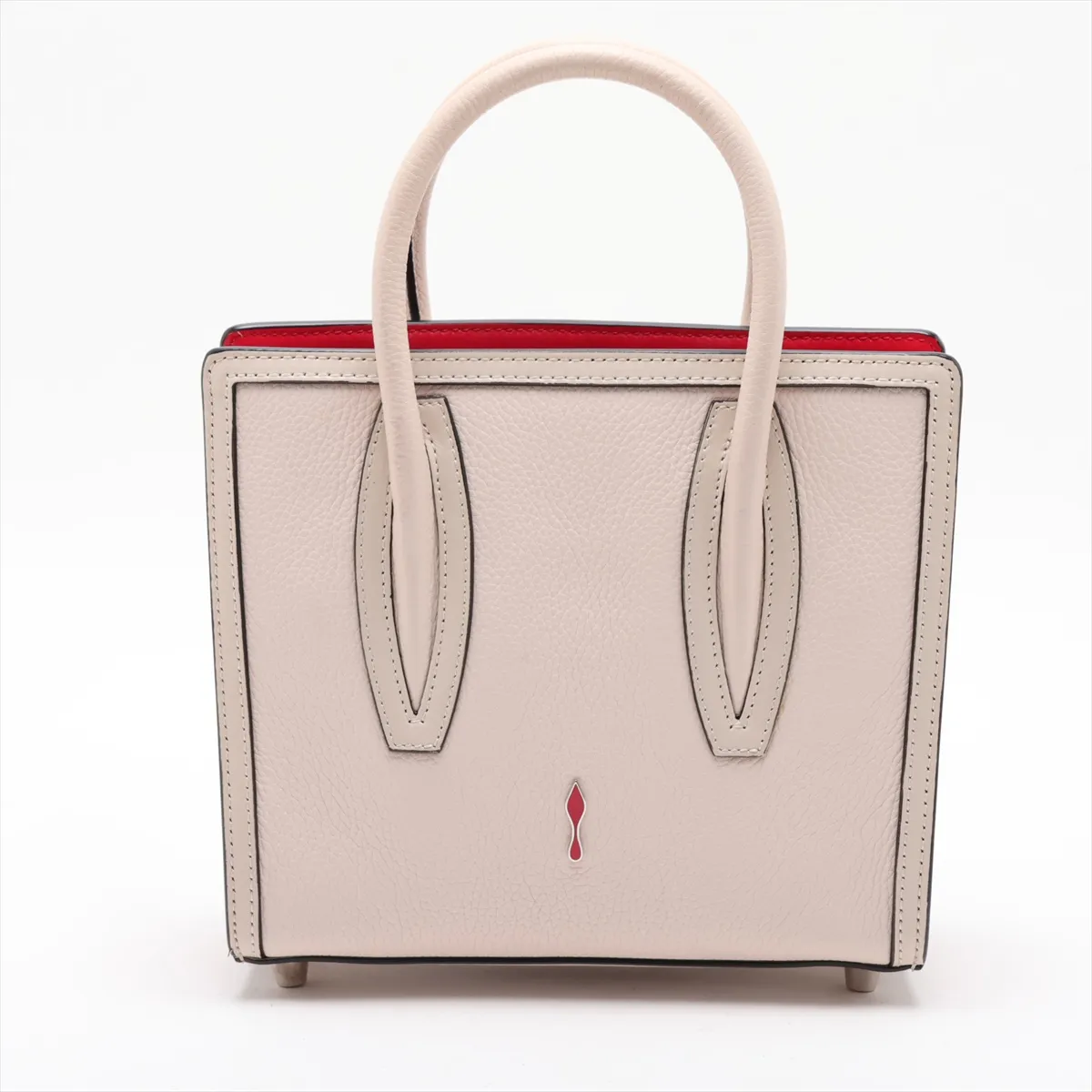 Spike Stud Paloma Medium Leather x Rubber 2-Way Handbag White — view 2