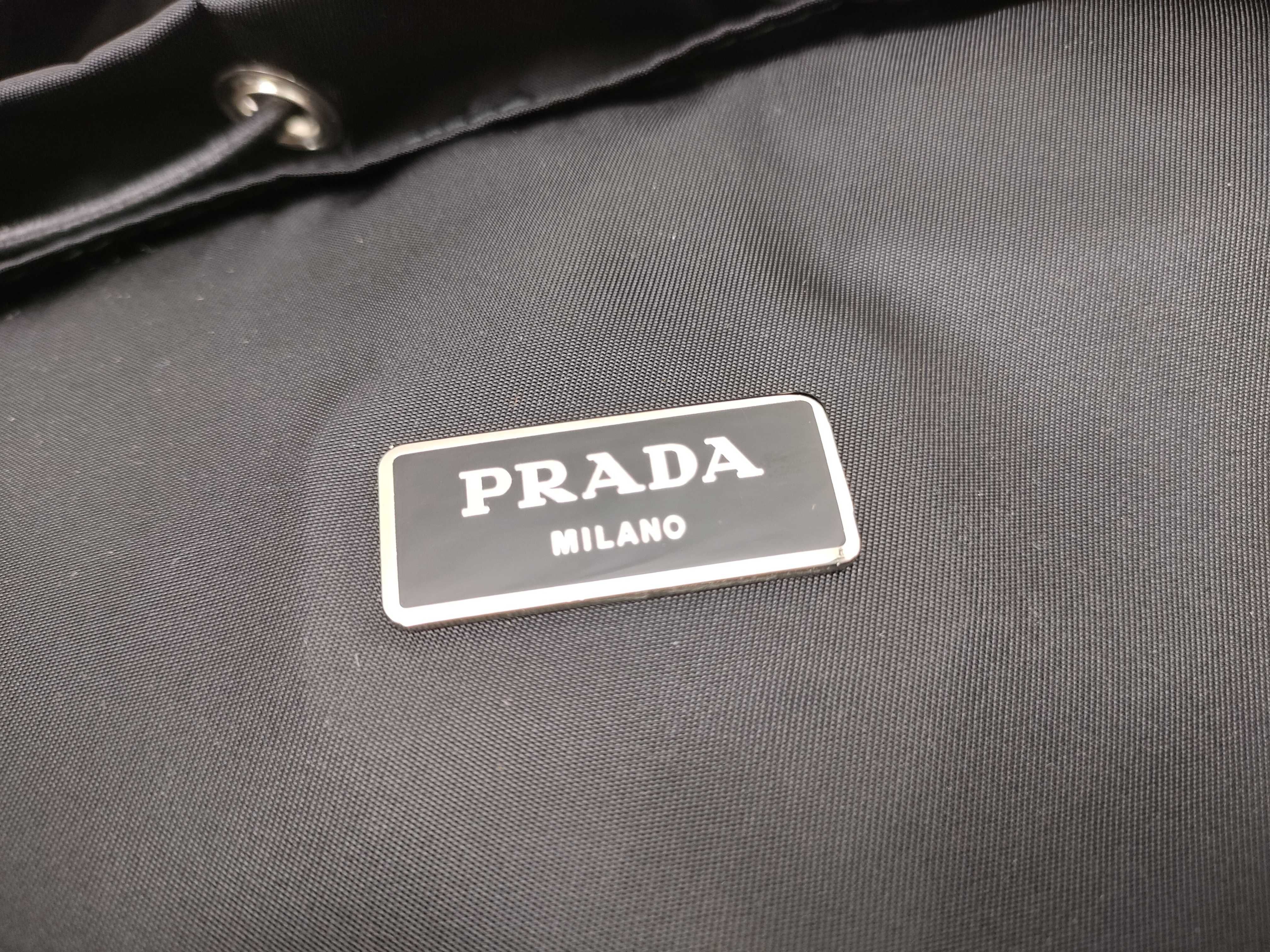 Nylon Prada Triangle Logo Backpack Black Rucksack — view 12