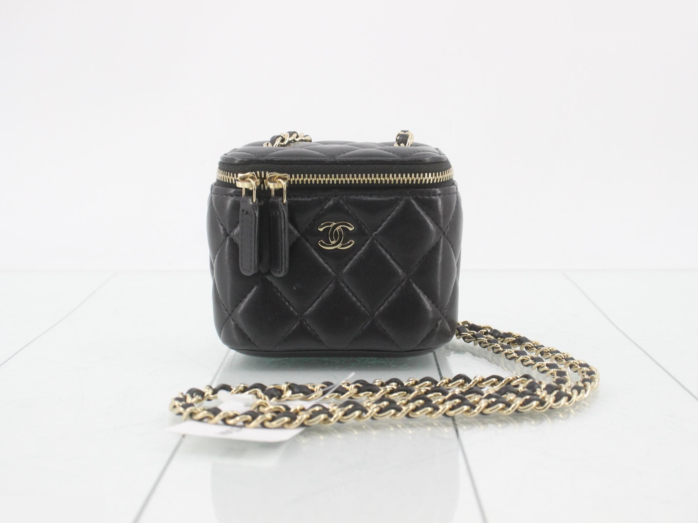 Matelassé Lambskin Mini Vanity Bag