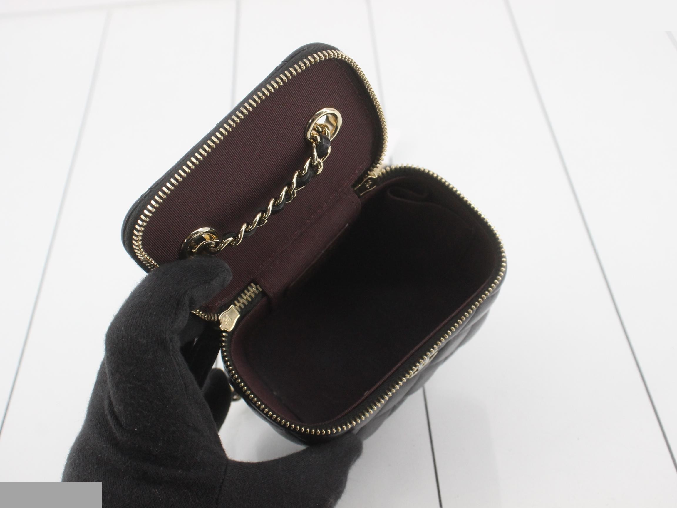 Matelassé Lambskin Mini Vanity Bag — view 4