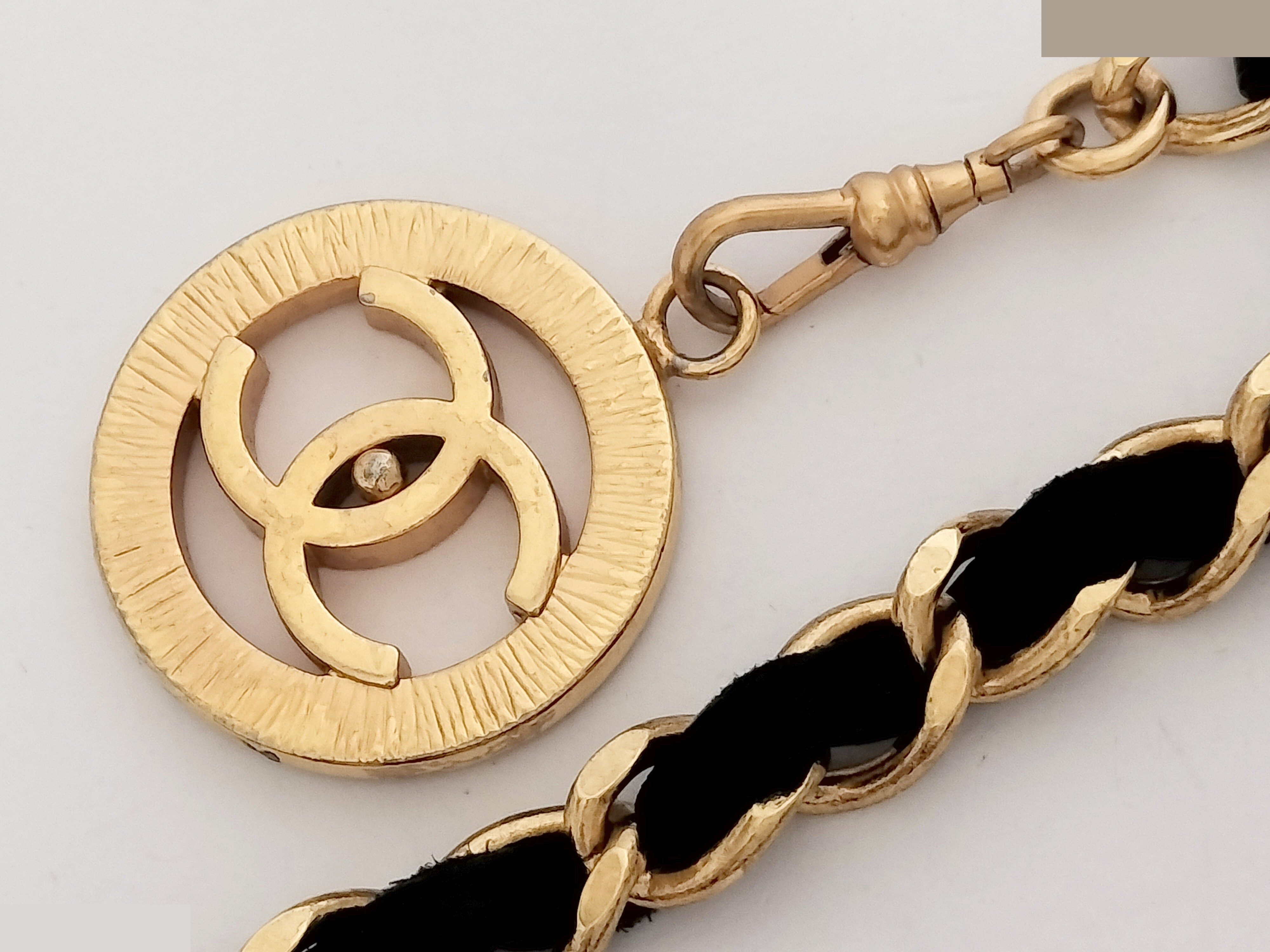 Coco Triple Leather Gold Chain Belt, Total Length Approx. 93cm — view 5