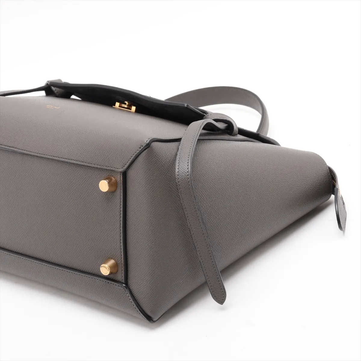 Belt Bag Mini Leather 2-Way Handbag Gray — view 3