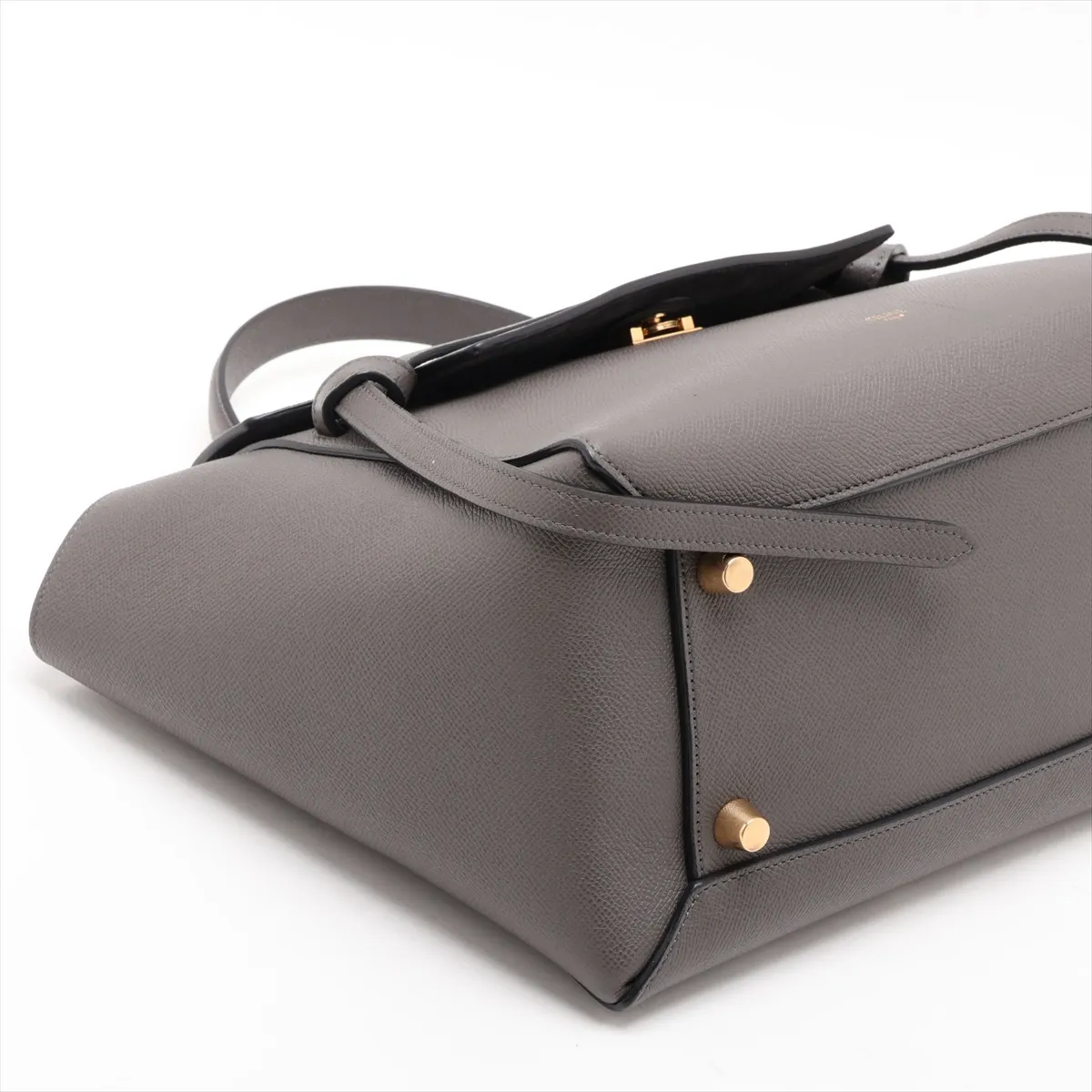Belt Bag Mini Leather 2-Way Handbag Gray — view 4