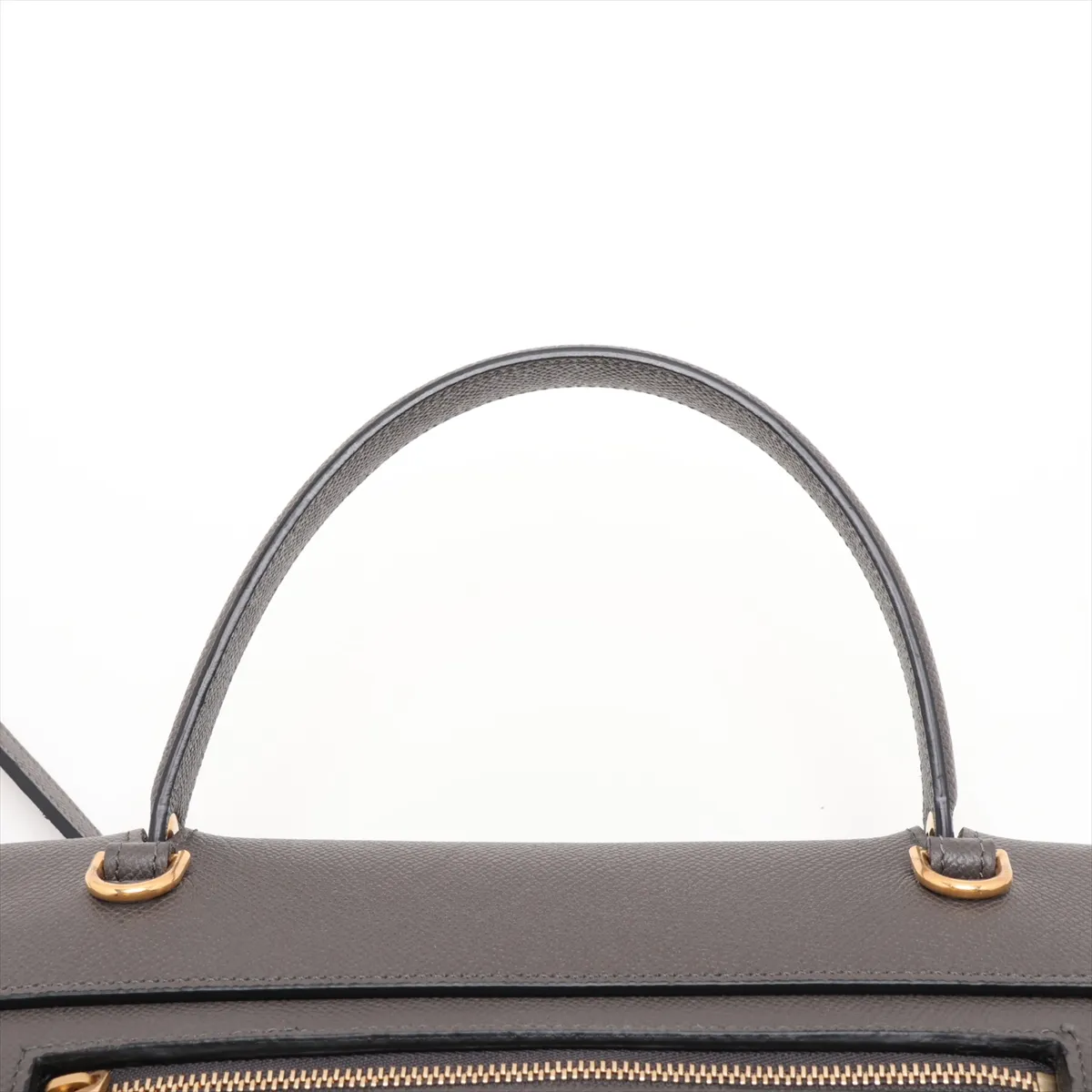 Belt Bag Mini Leather 2-Way Handbag Gray — view 6
