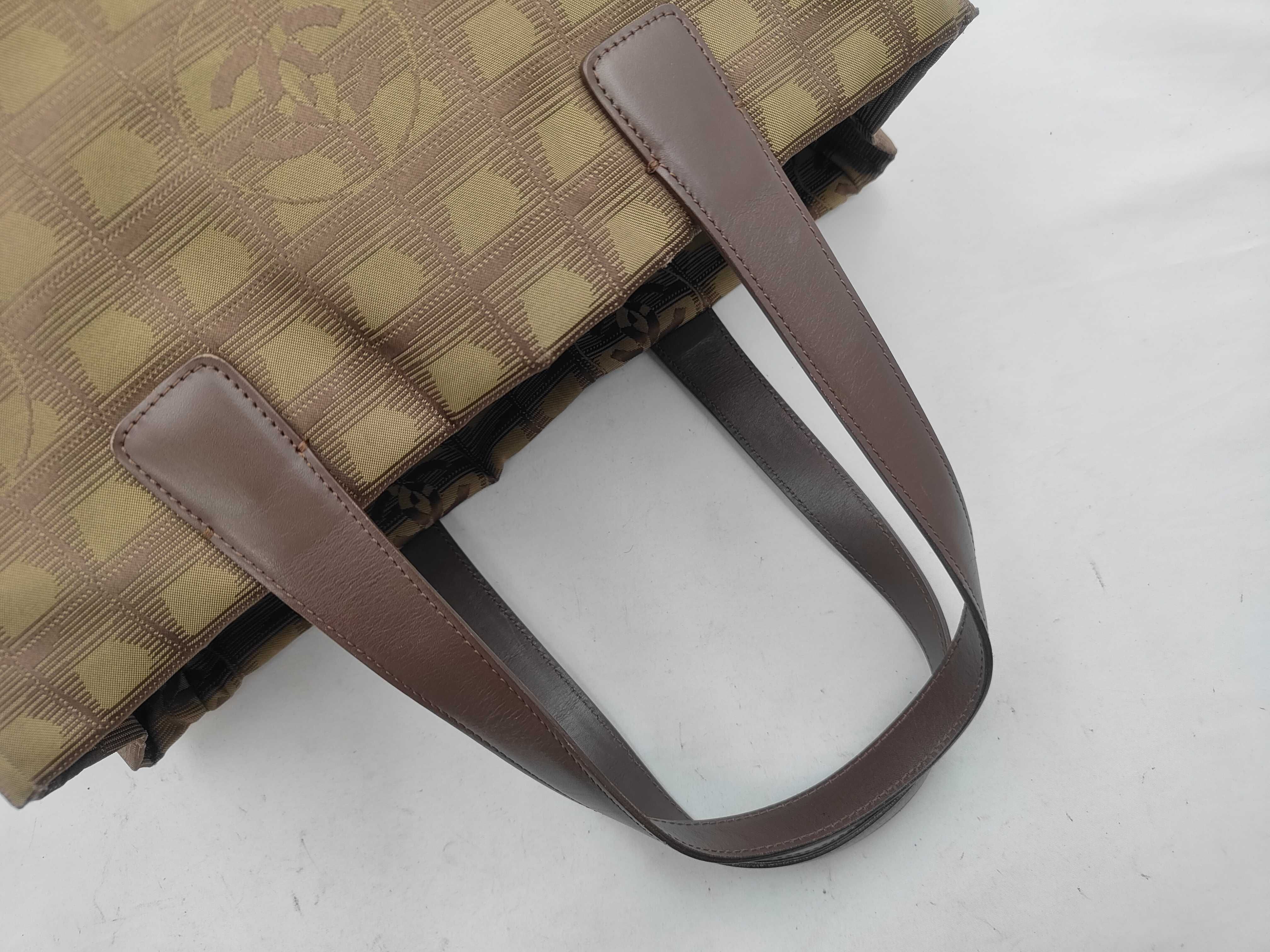 New Travel Line Nylon x Leather Tote Bag, Black with Gold Hardware, 6982210 (Tote Bag) — view 3