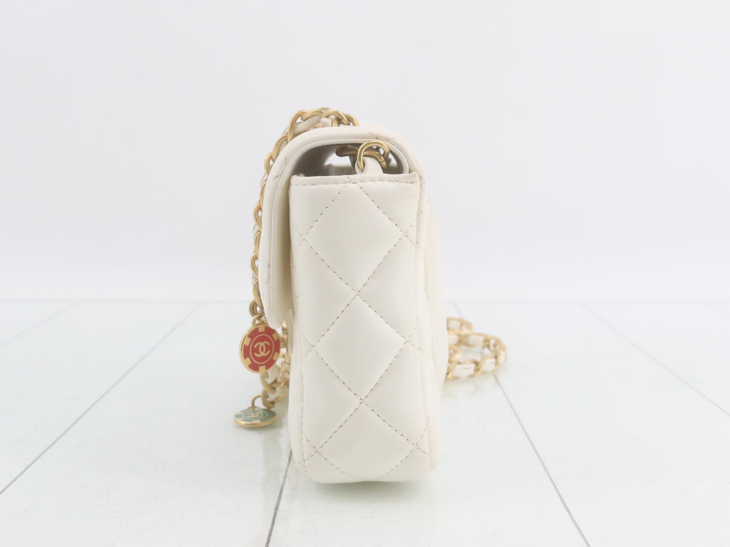 Matelassé Chain Shoulder Bag, Lambskin — view 3