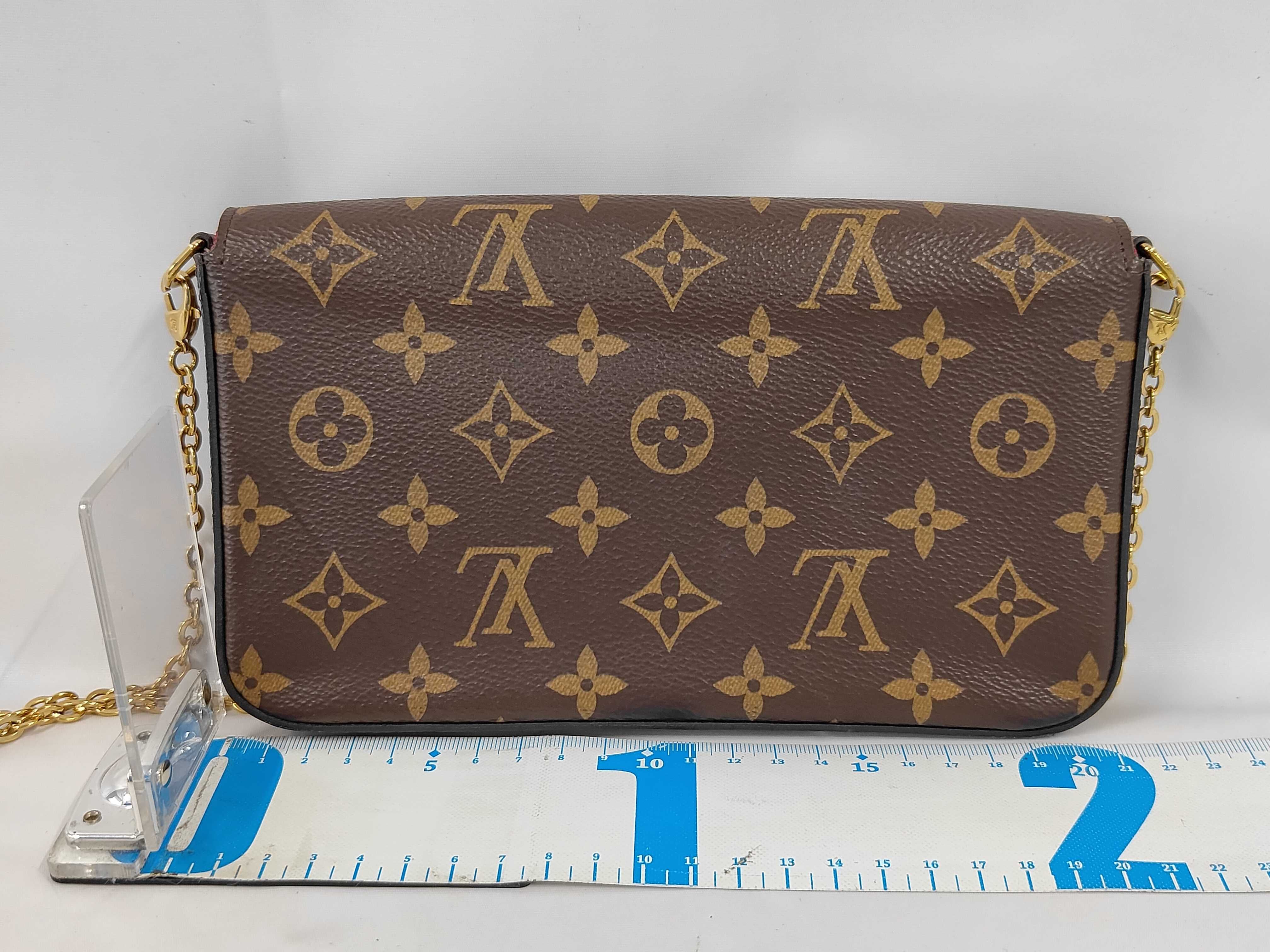Monogram Pochette Felicie Fuchsia Shoulder Bag — view 2
