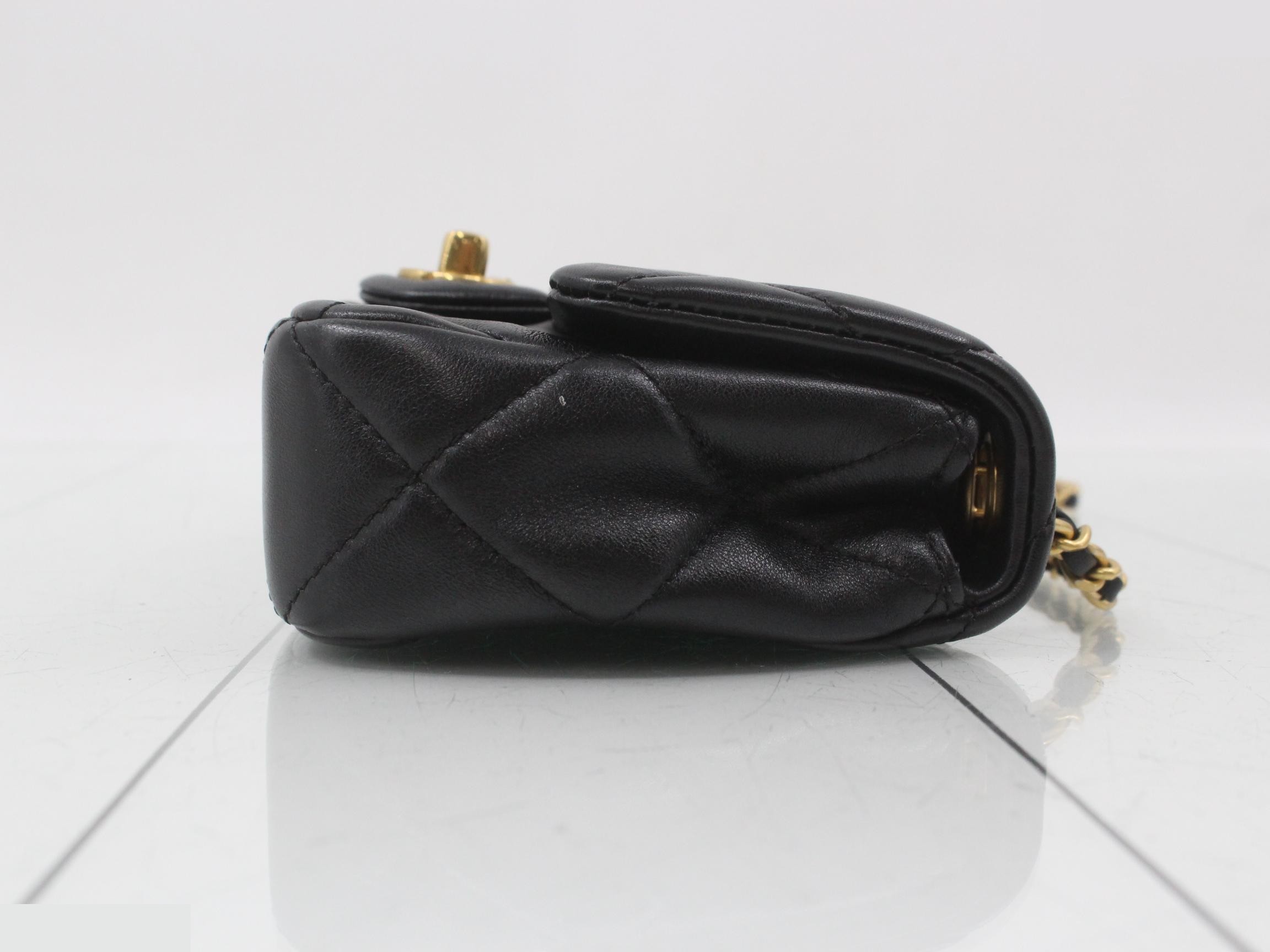 Pearl Mini Matelassé Chain Shoulder Bag — view 3