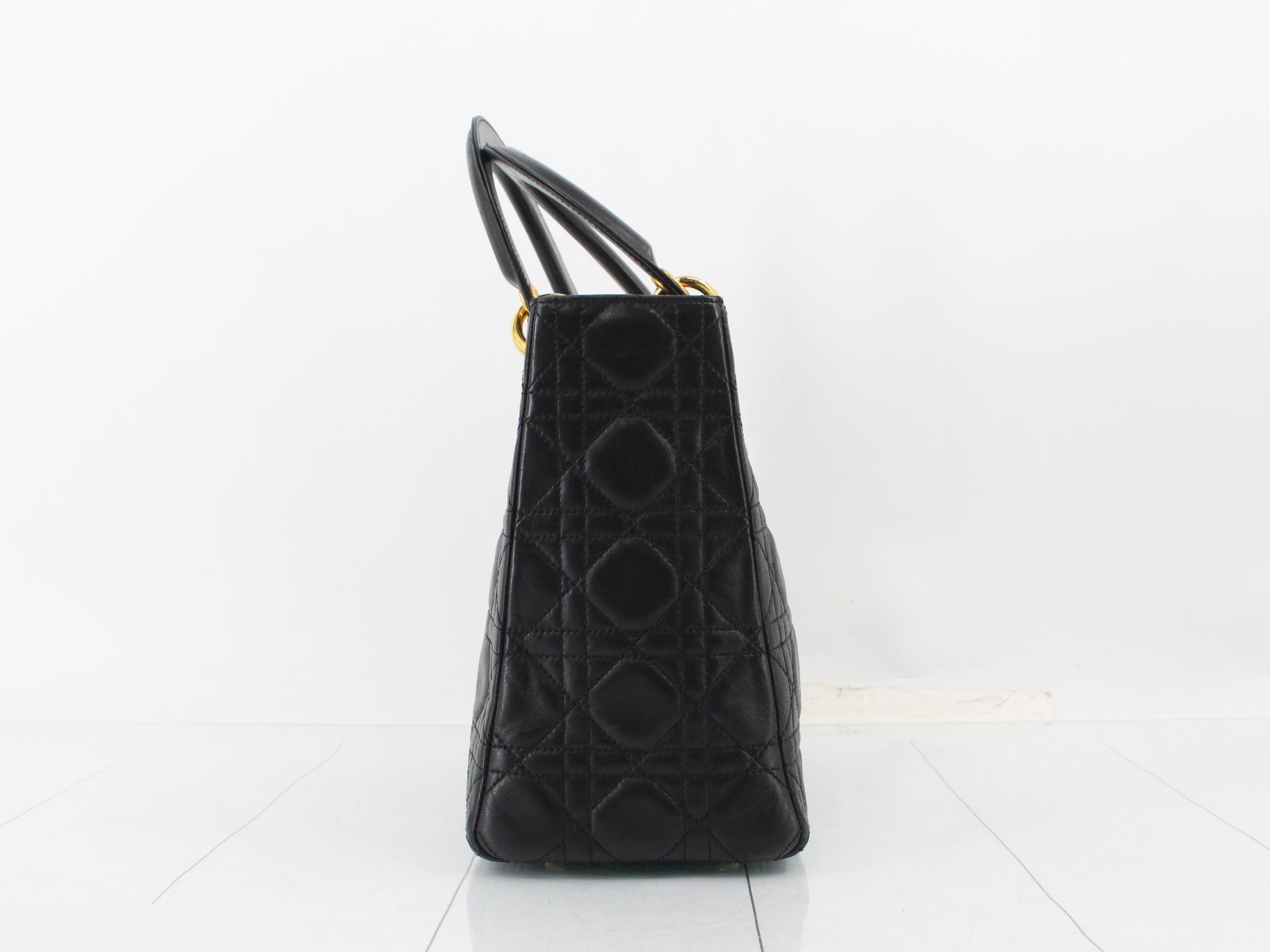 Lady Dior Cannage handbag, black — view 4