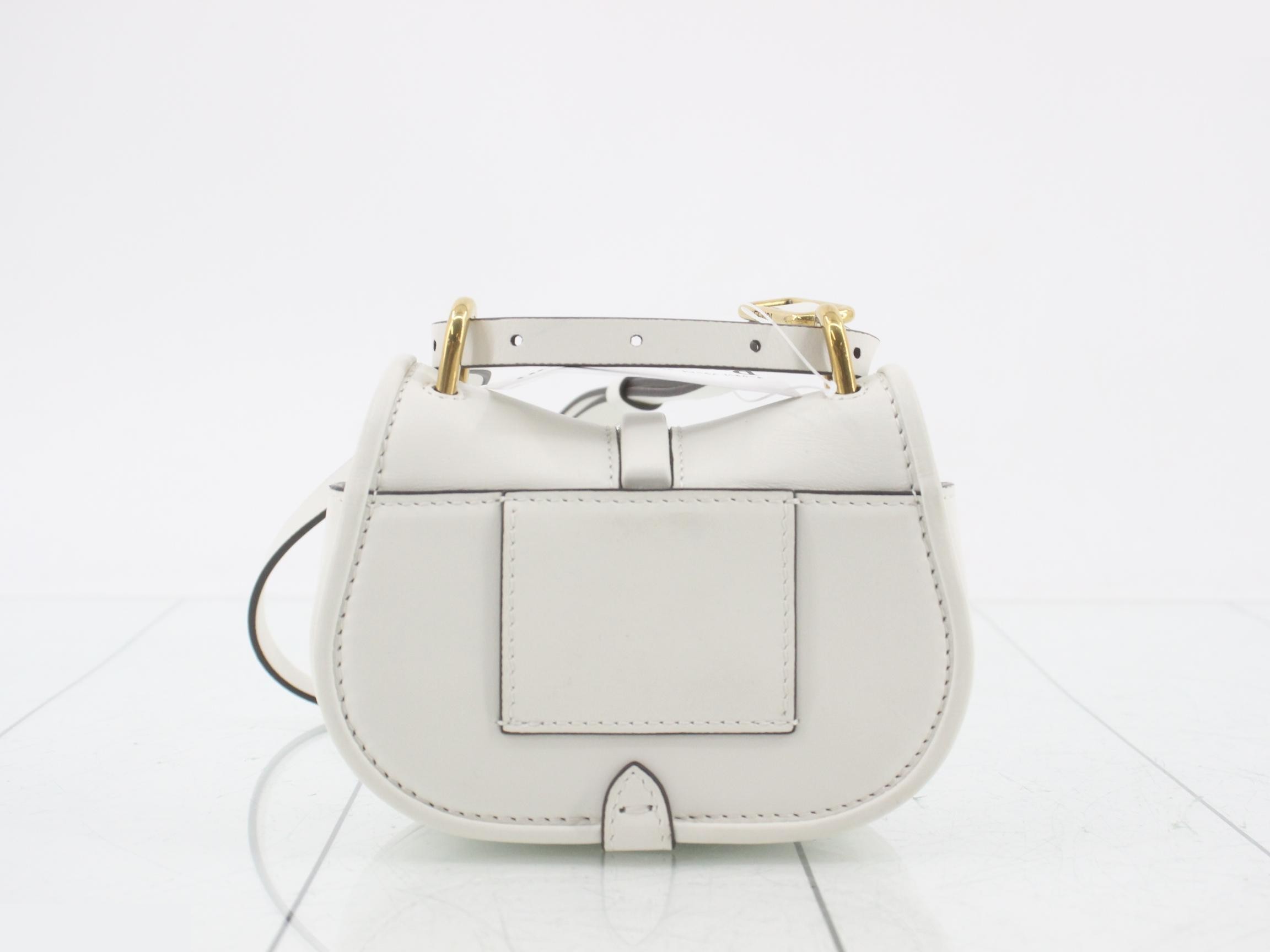 Camon Small Leather Shoulder Bag, White — view 2