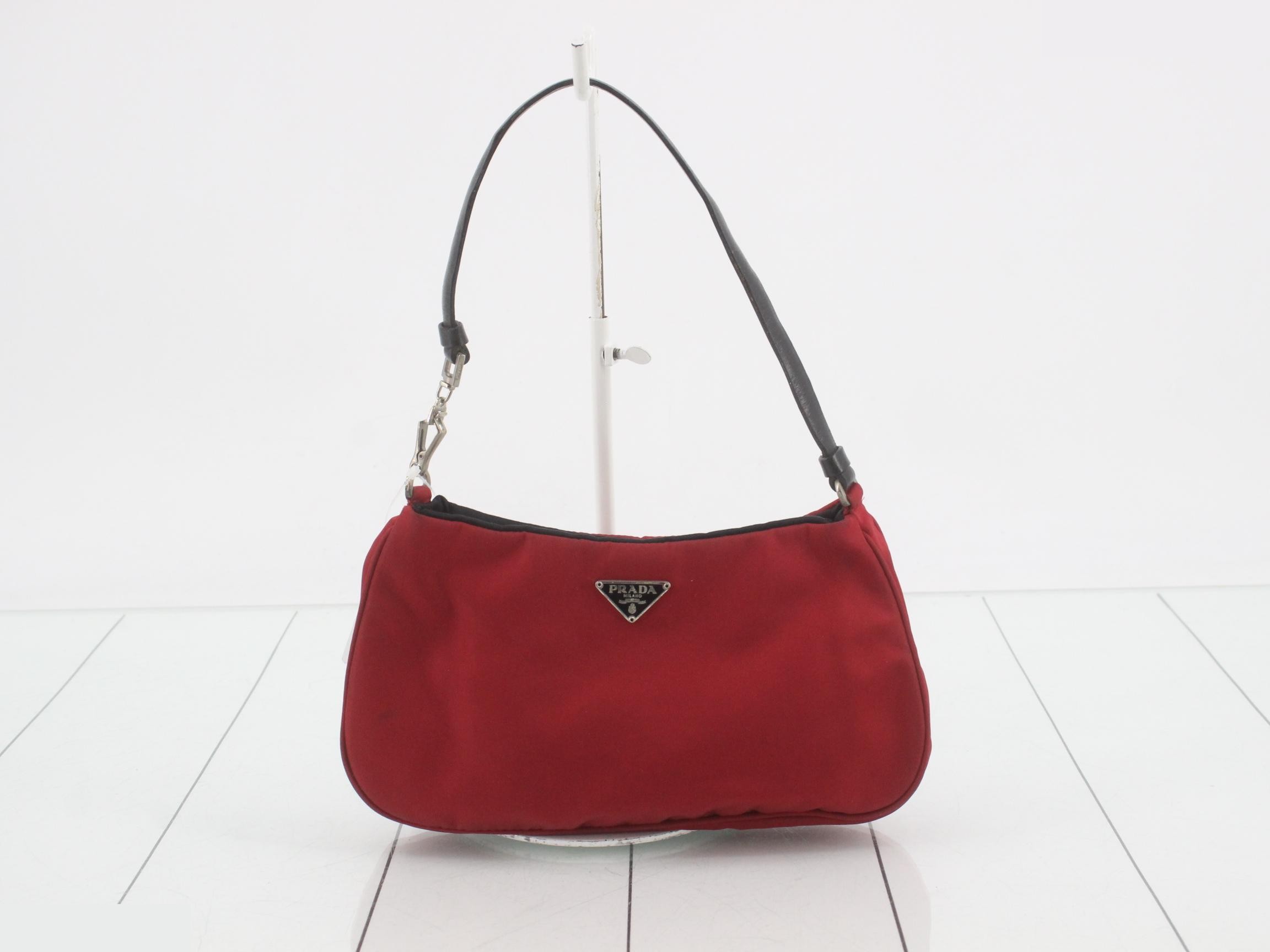 One-shoulder bag, satin, nylon