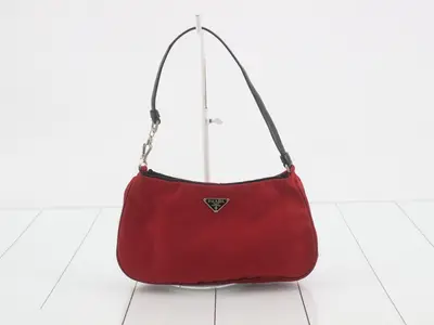 One-shoulder bag, satin, nylon
