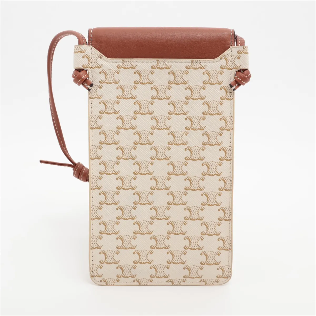 Triomphe PVC x Leather Phone Pouch Brown — view 2