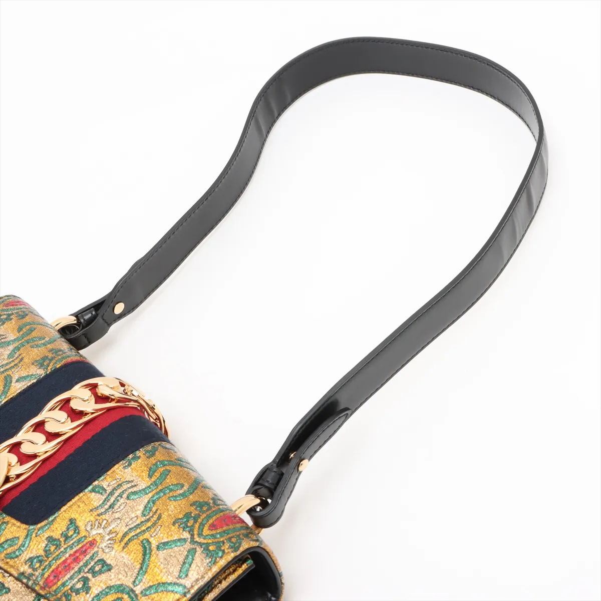 Sylvie Fabric 2-Way Shoulder Bag, Gold, 421882 — view 5