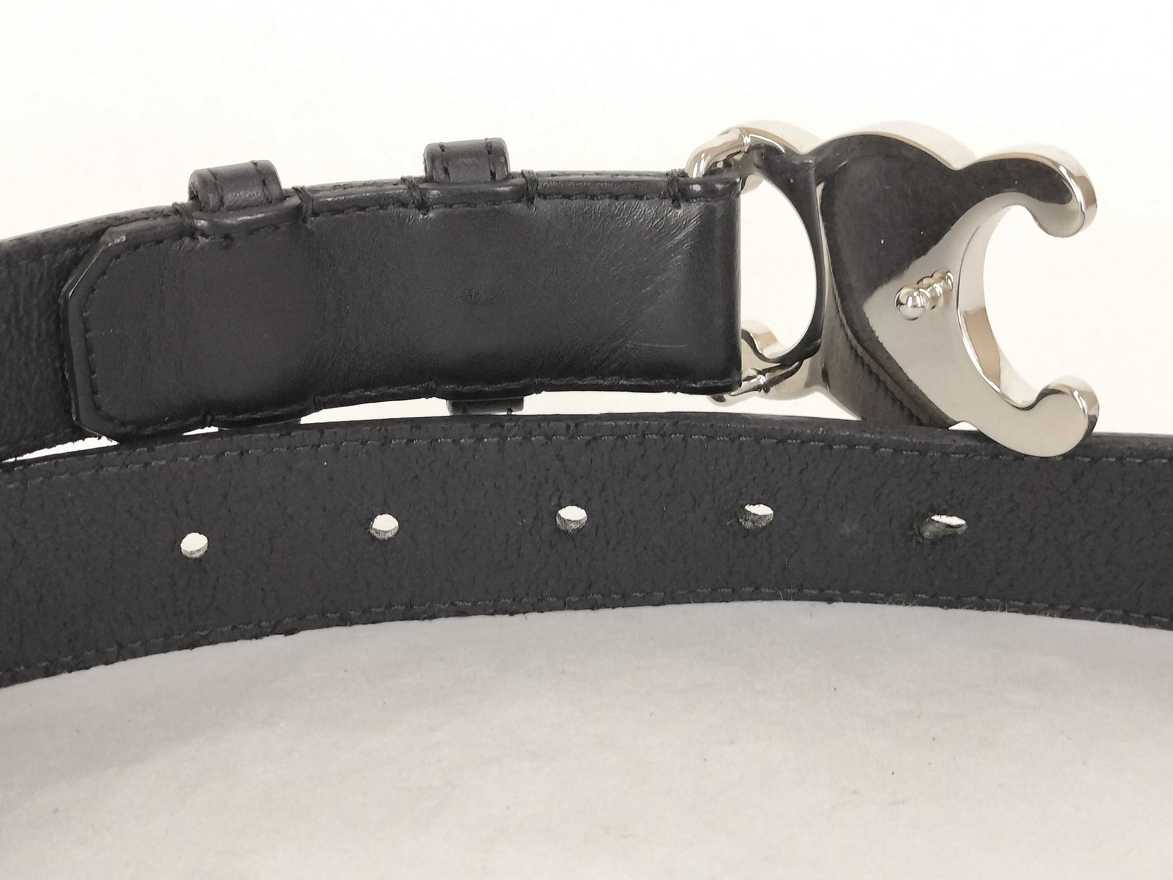Triomphe Silver Hardware Belt, Size 80 — view 3