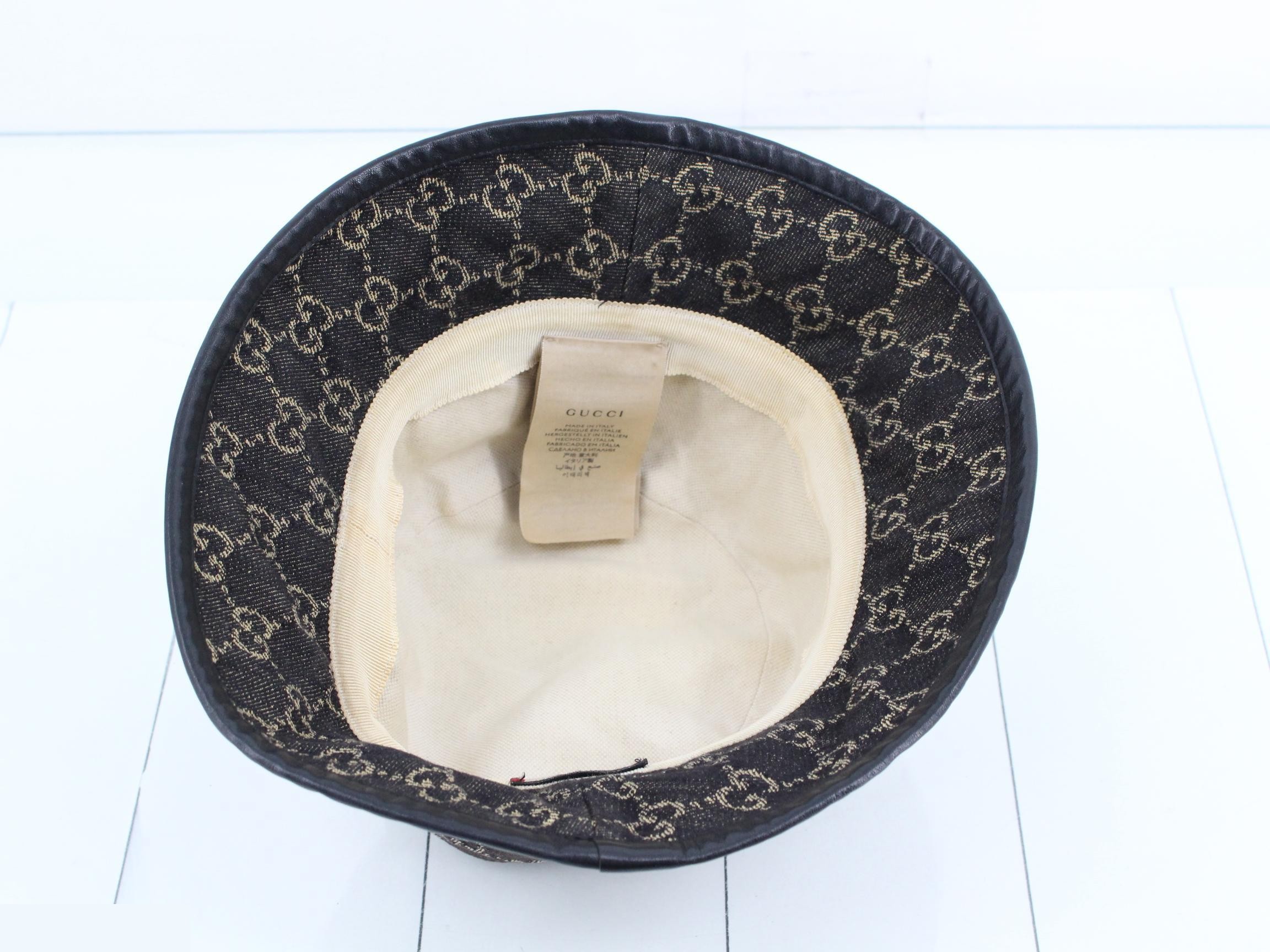 Canvas Bucket Hat, Denim, Black — view 3