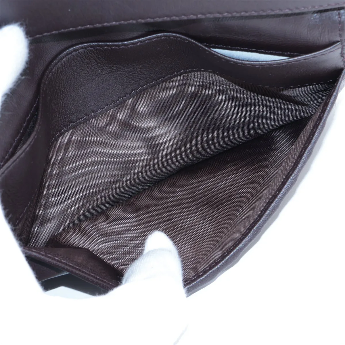 Intrecciato Leather Long Wallet Brown — view 4