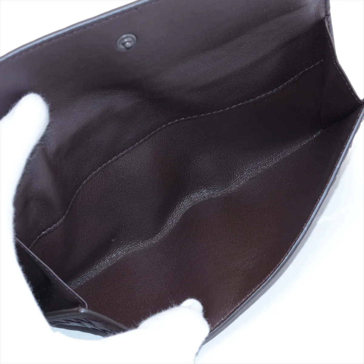 Intrecciato Leather Long Wallet Brown — view 8