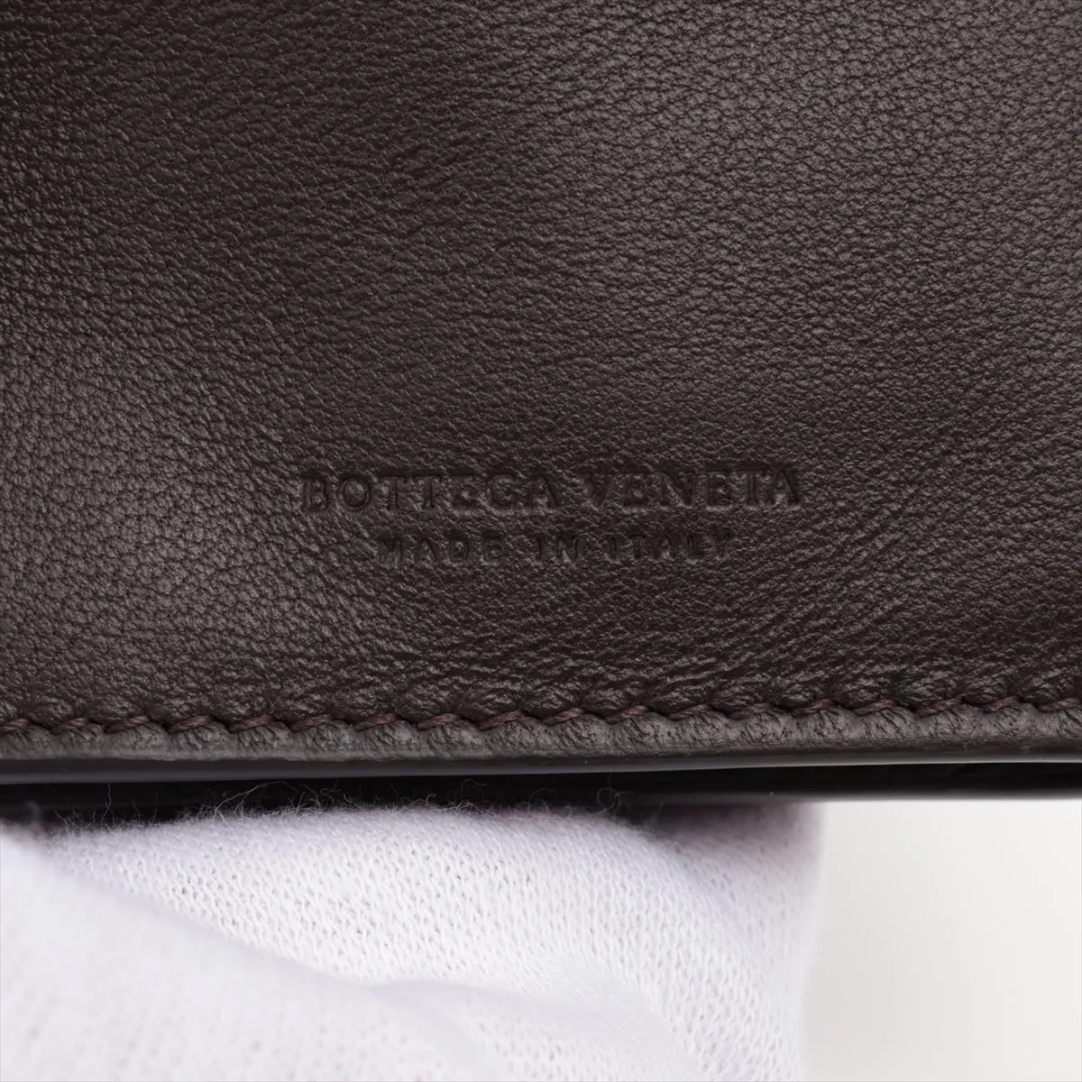 Intrecciato Leather Long Wallet Brown — view 9