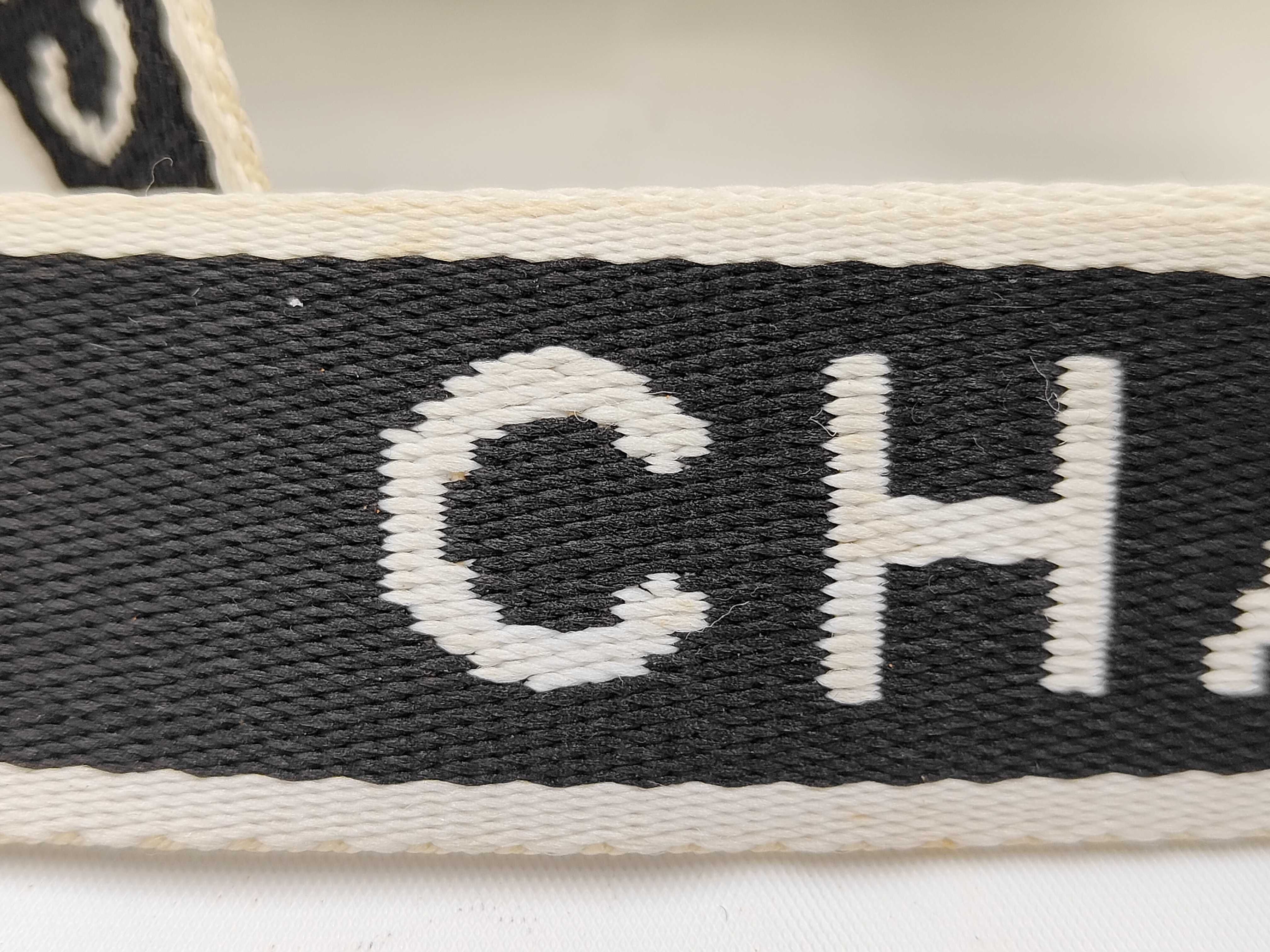 Coco Mark Logo Jacquard Nylon Mesh Waist Bag (Black & White) — view 4