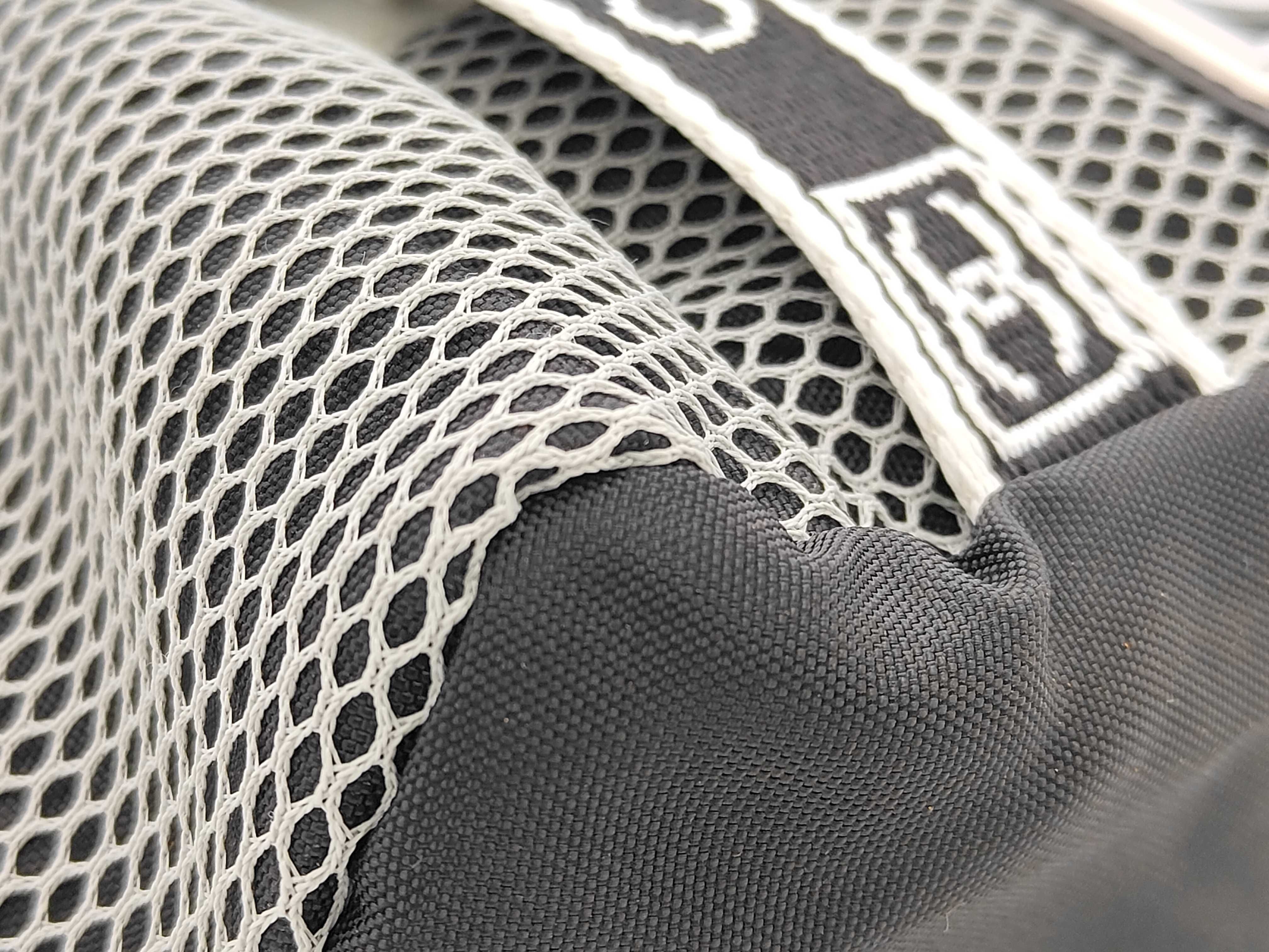 Coco Mark Logo Jacquard Nylon Mesh Waist Bag (Black & White) — view 6