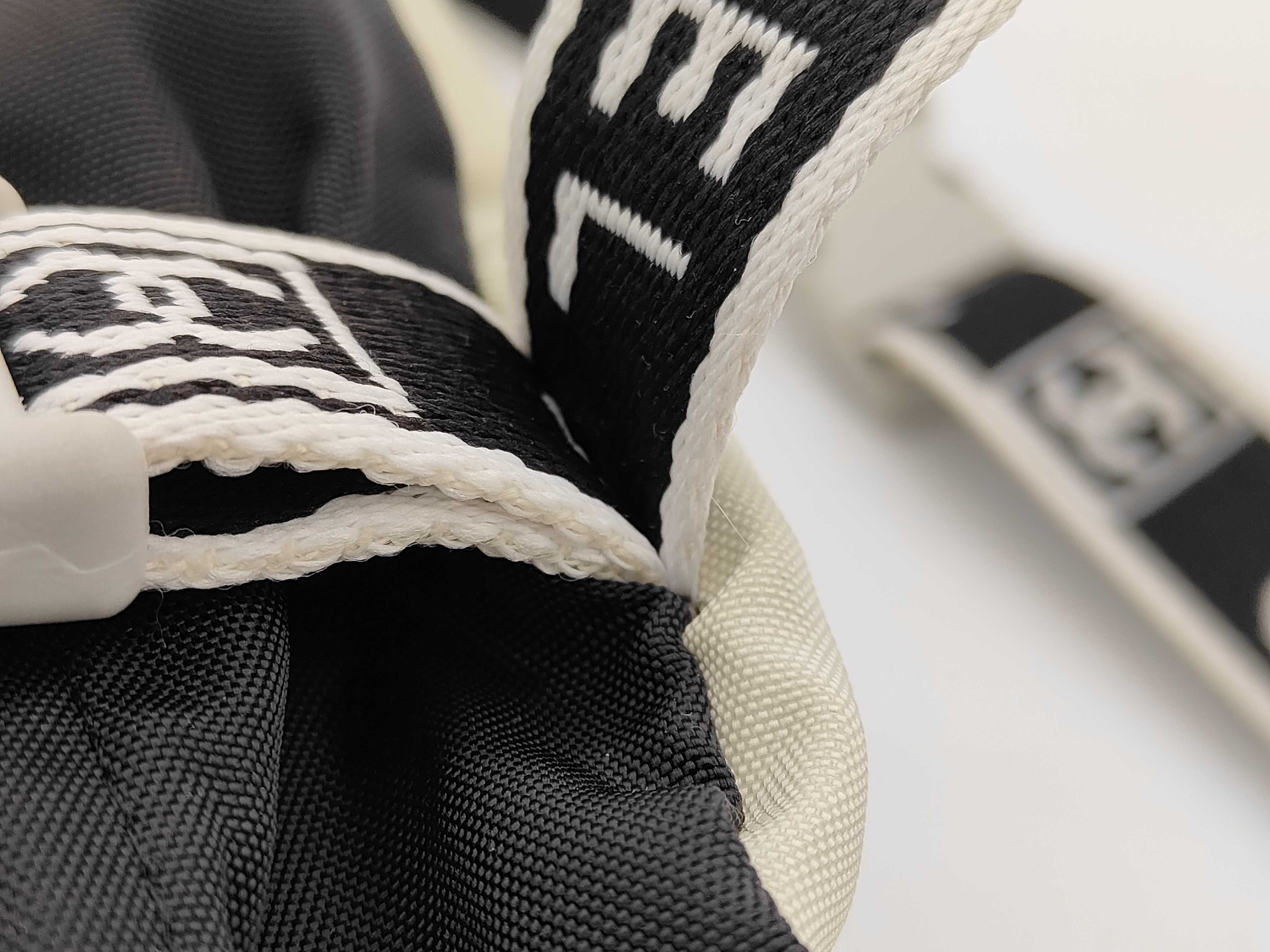 Coco Mark Logo Jacquard Nylon Mesh Waist Bag (Black & White) — view 7