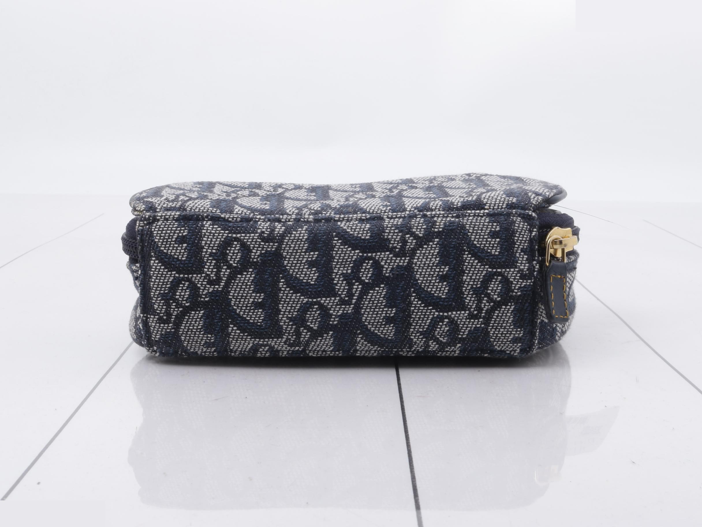 Trotter Saddle Pouch, Canvas, Navy — view 2