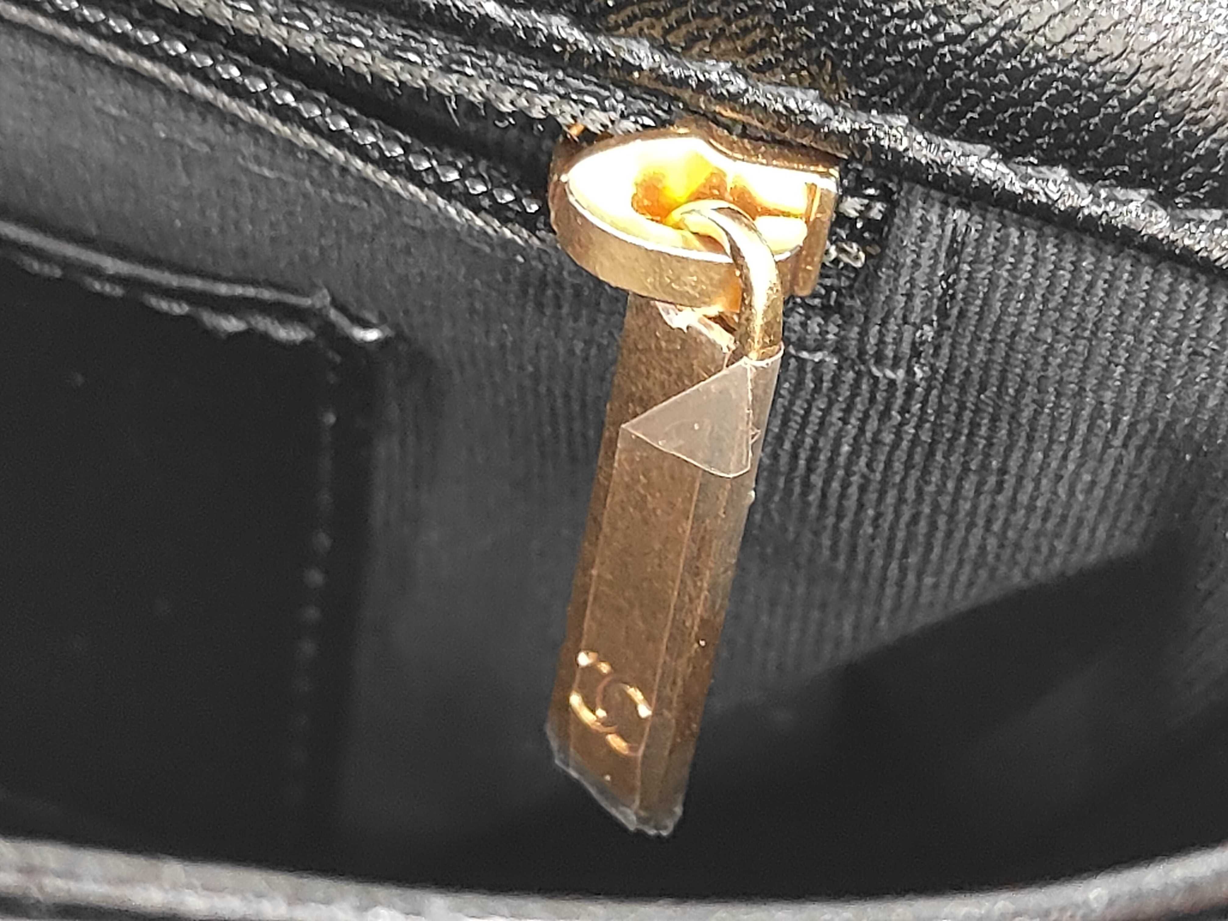 Matelassé Large Chain Top Handle Flap Bag, Black Lambskin, Gold Hardware, Handbag — view 15