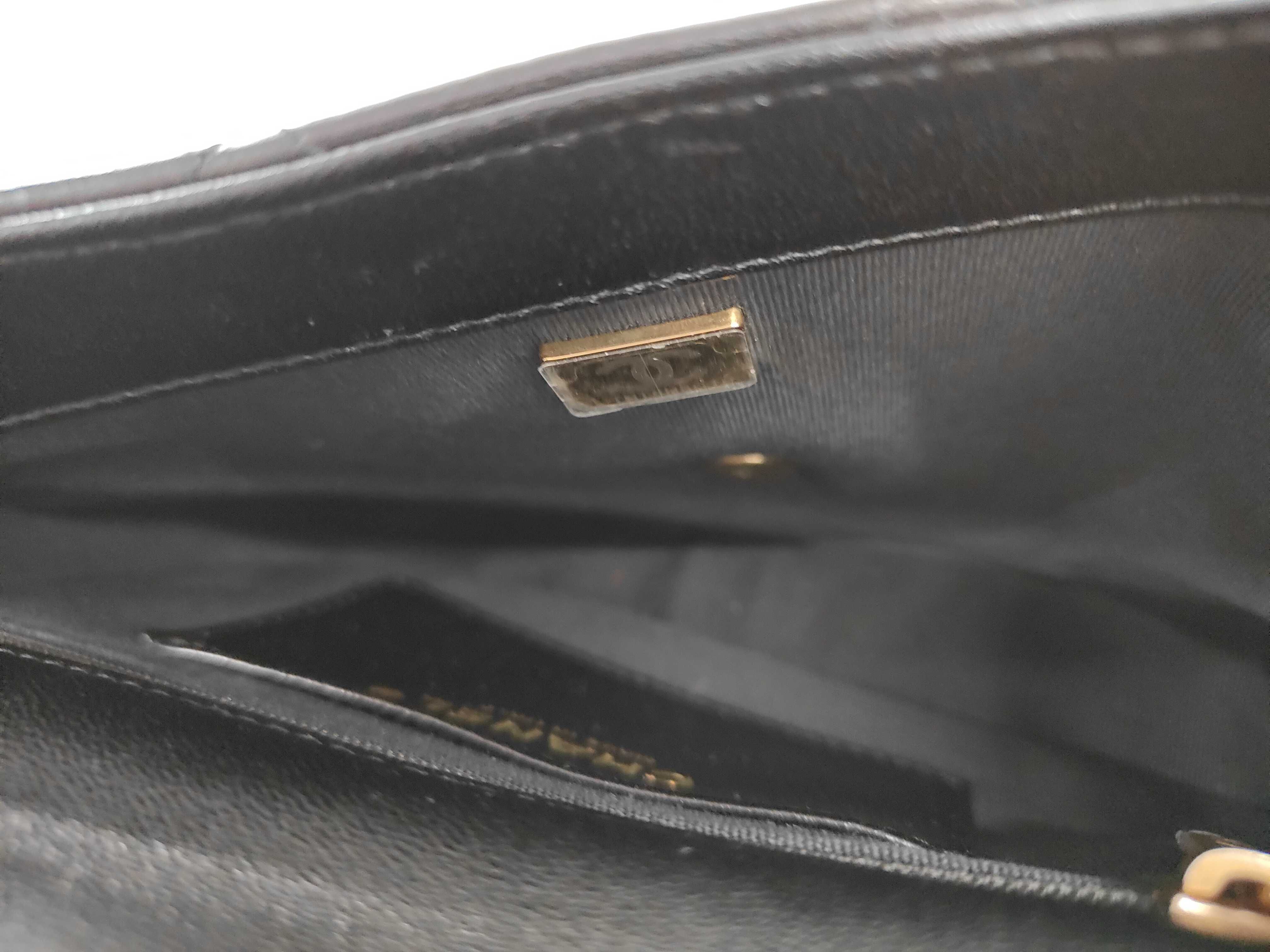Matelassé Large Chain Top Handle Flap Bag, Black Lambskin, Gold Hardware, Handbag — view 10