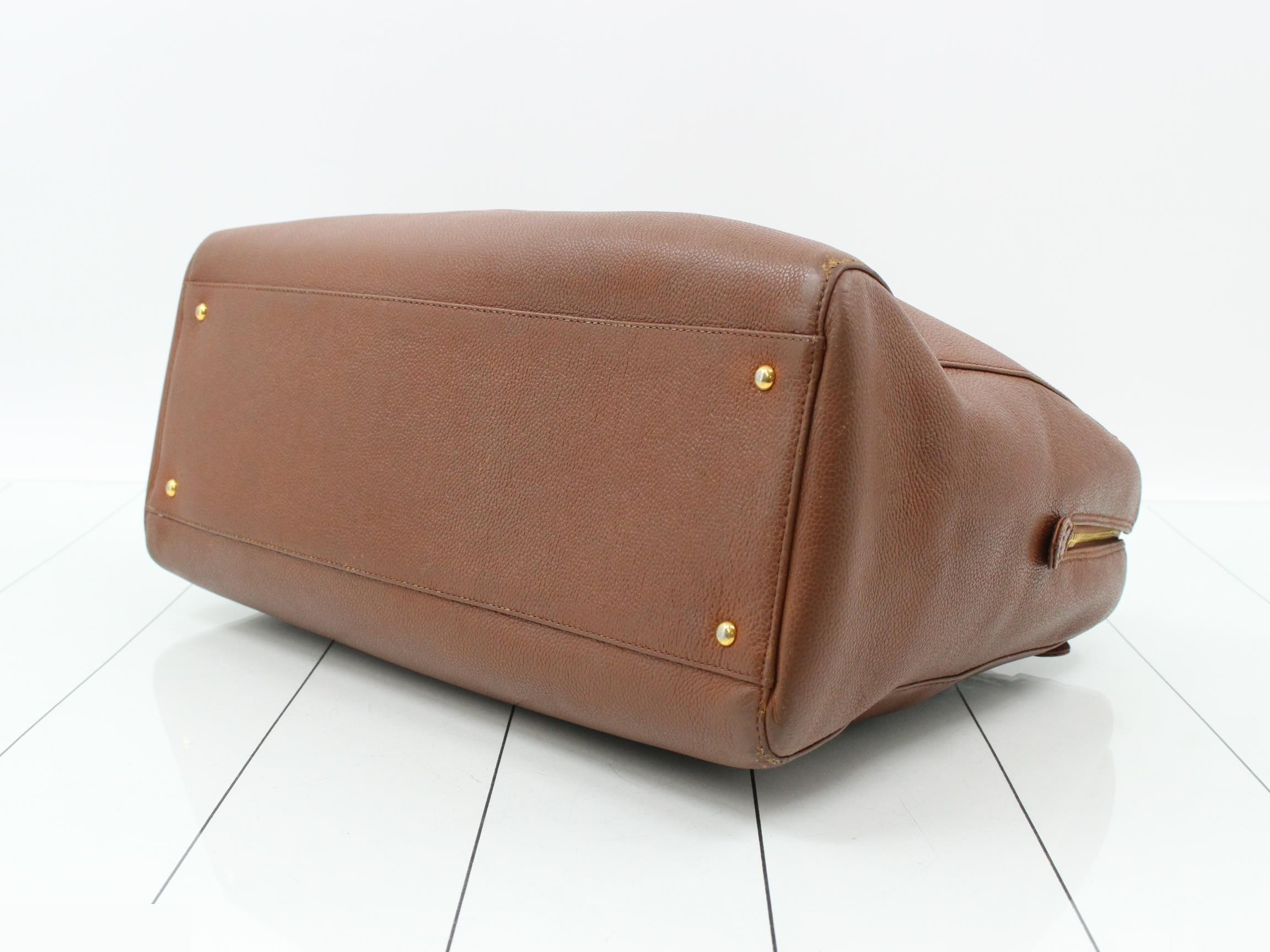 Deca Coco Chain Tote Bag, Caviar Skin, Brown, with sticker, Item No. 5 — view 6