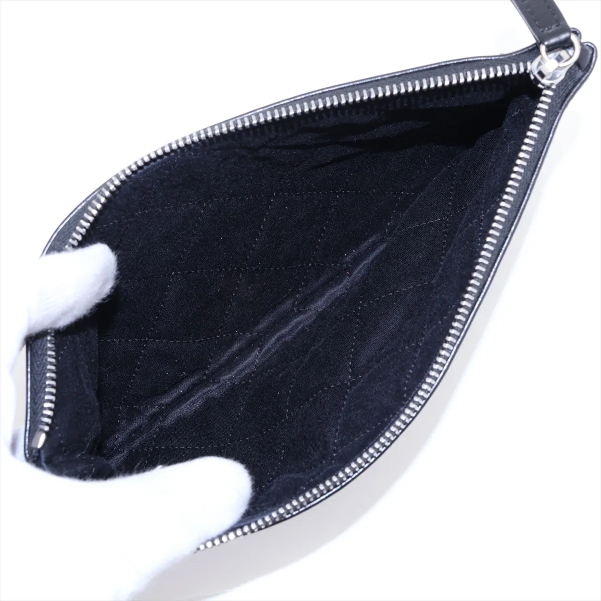 22 Small Leather Chain Shoulder Bag, Black with Silver Hardware, G8JCT093, Random Plate, AS3260 — view 9