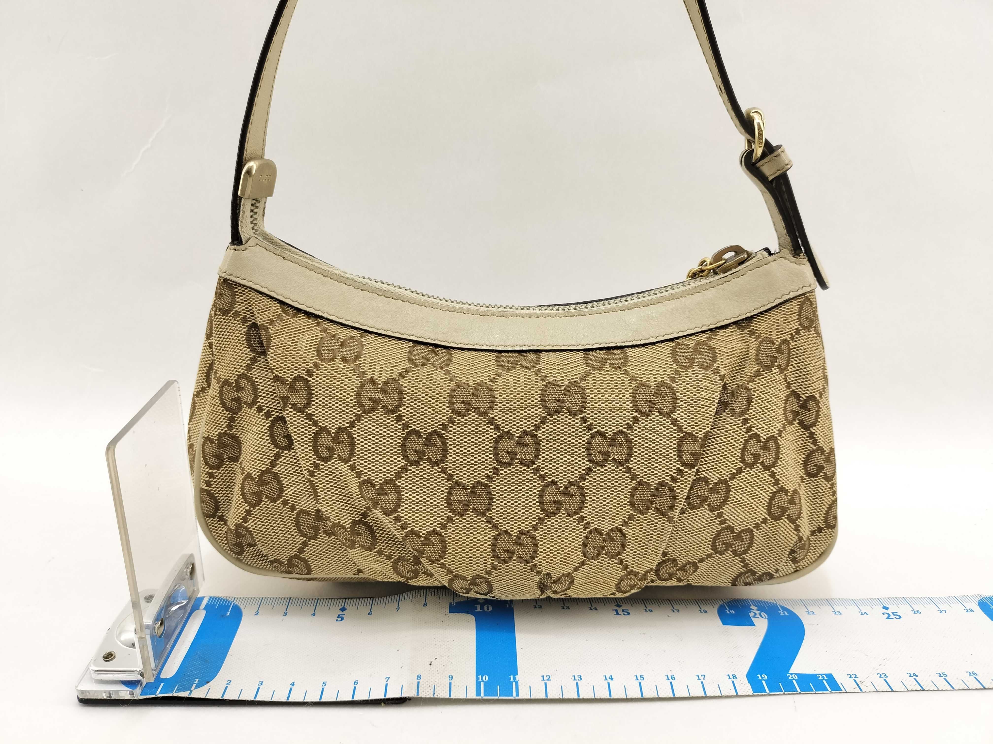 GG Canvas White Canvas GG Monogram Heart Zipper Underarm Bag Pouch — view 2