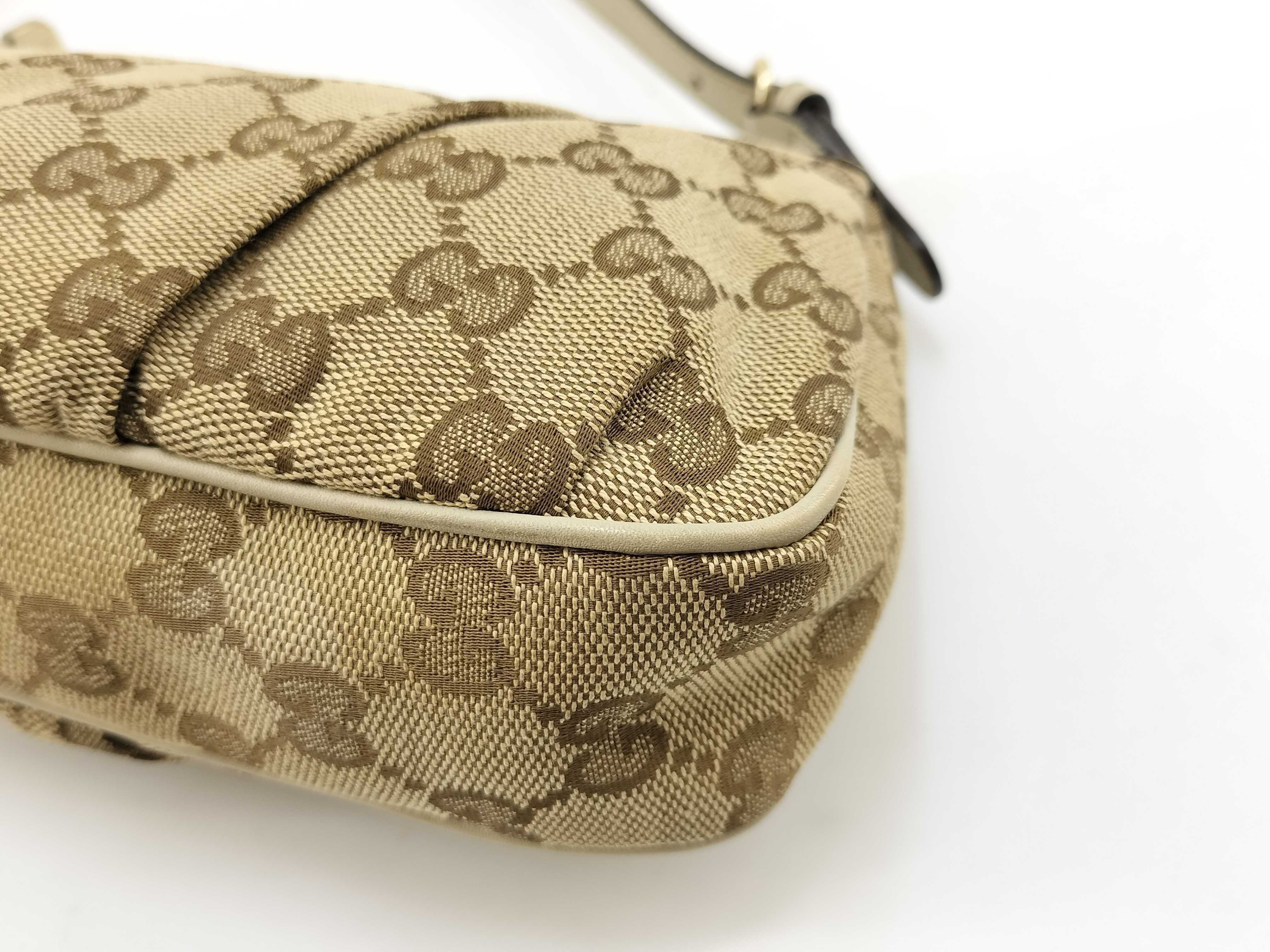 GG Canvas White Canvas GG Monogram Heart Zipper Underarm Bag Pouch — view 6
