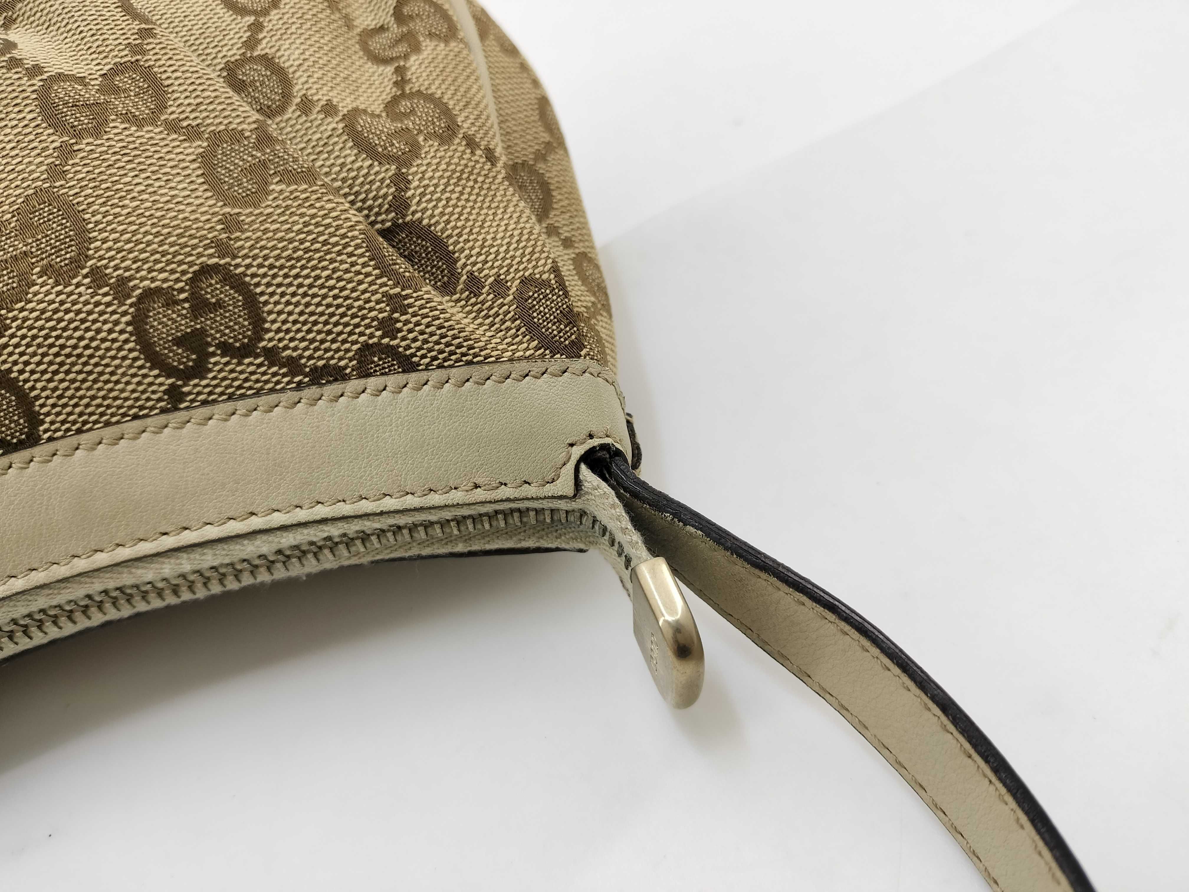 GG Canvas White Canvas GG Monogram Heart Zipper Underarm Bag Pouch — view 8