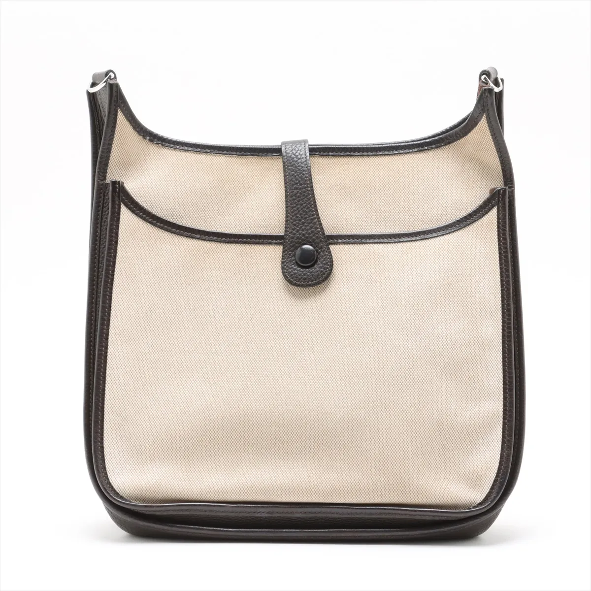 Evelyn 2 33 GM Toile ash x Taurillon Clemence Brown Silver hardware I:2005 — view 2