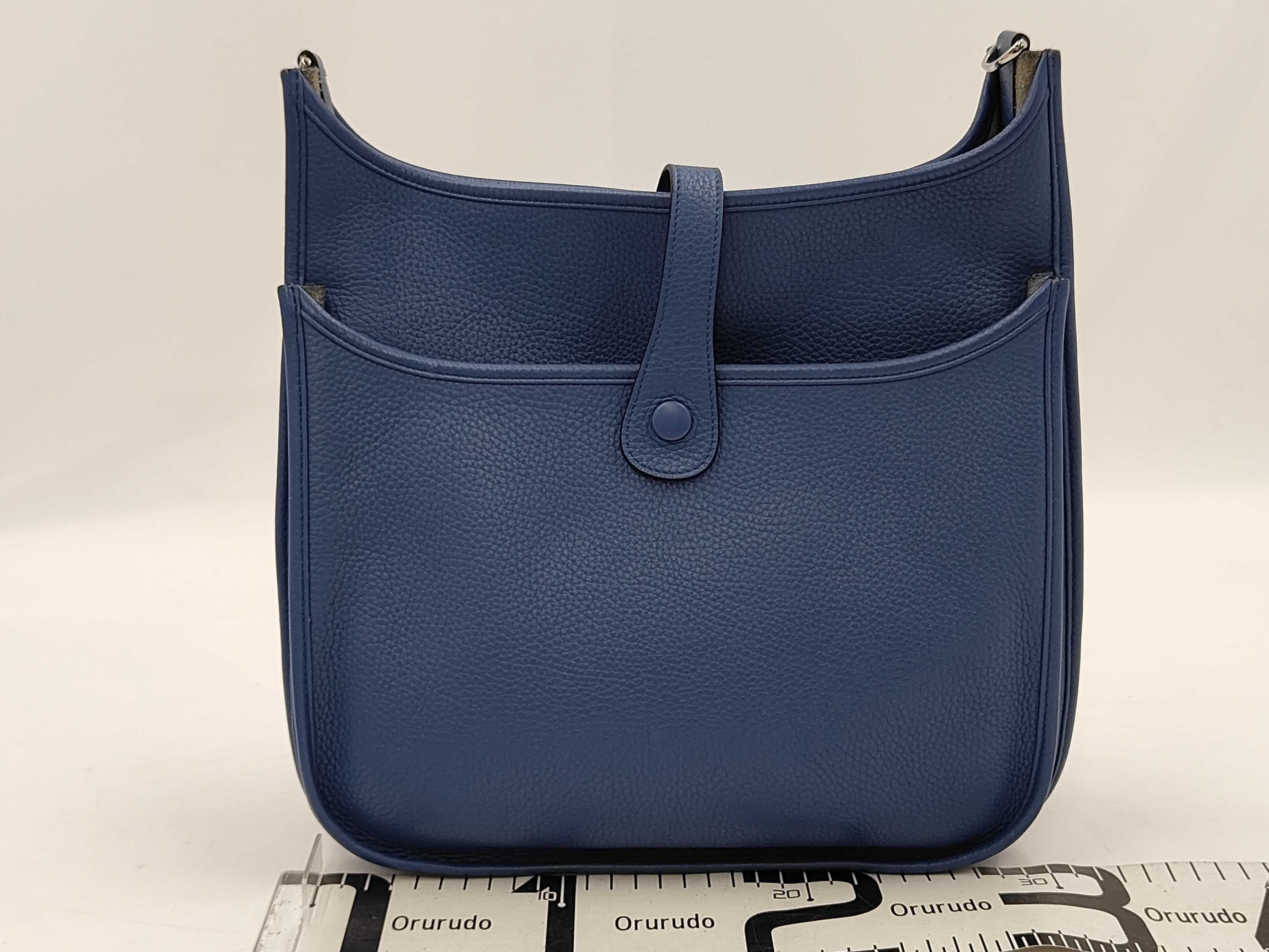 Evelyne 2169 3PM Taurillon leather, blue tones, silver hardware, X stamp, shoulder bag — view 2