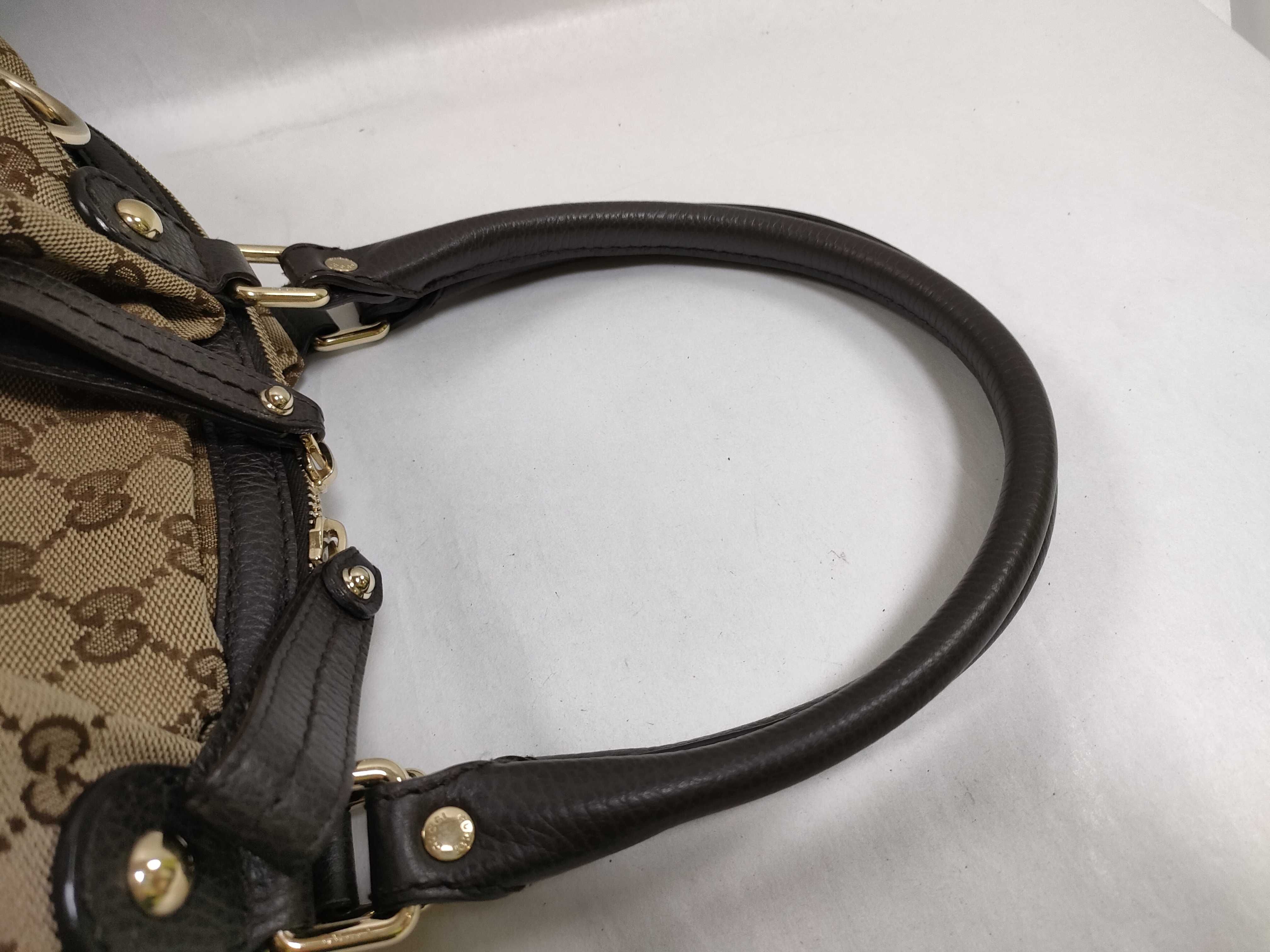 GG Canvas Sukey Canvas x Leather Handbag, Beige x Brown, 211944 — view 3