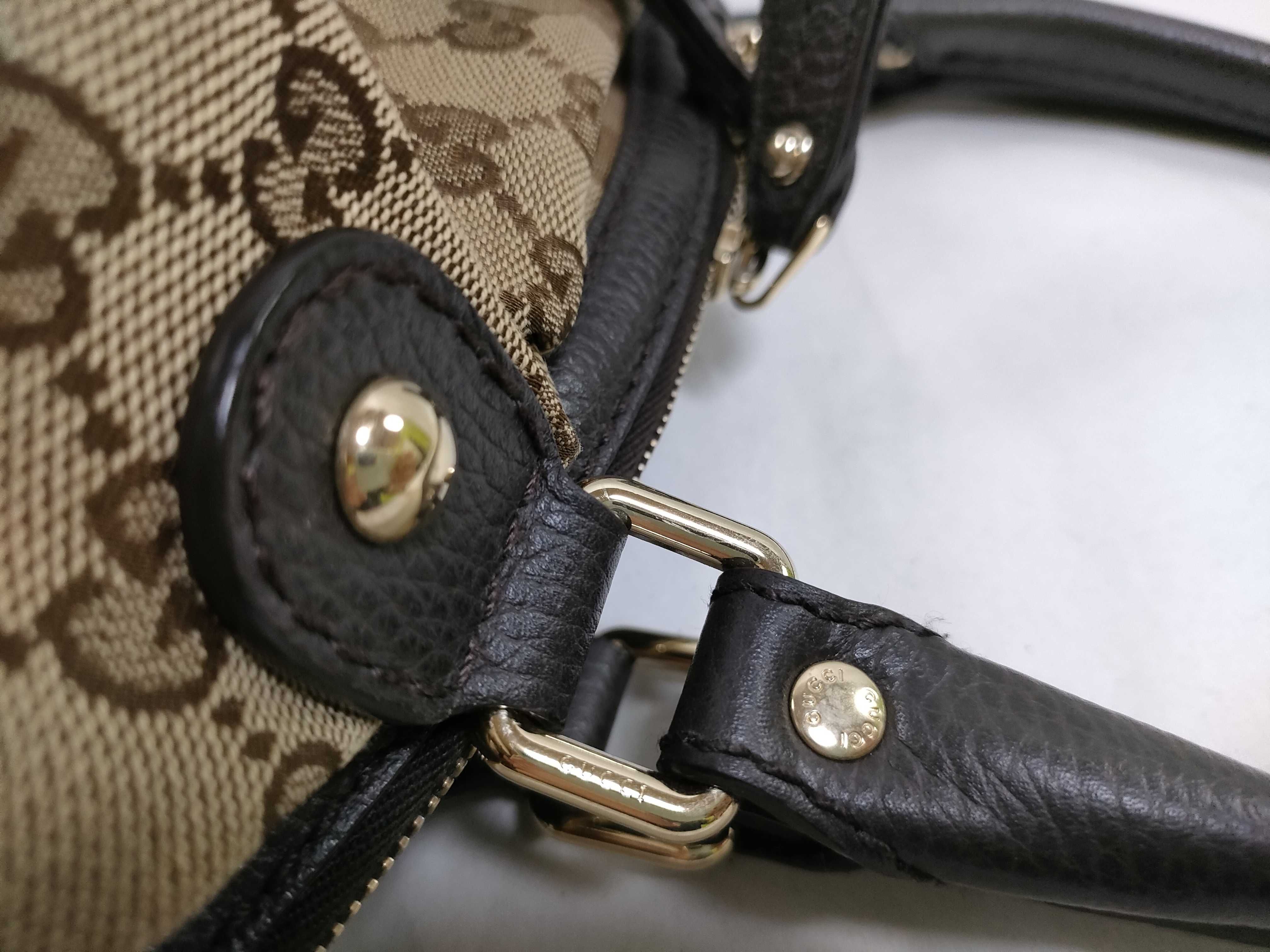 GG Canvas Sukey Canvas x Leather Handbag, Beige x Brown, 211944 — view 5