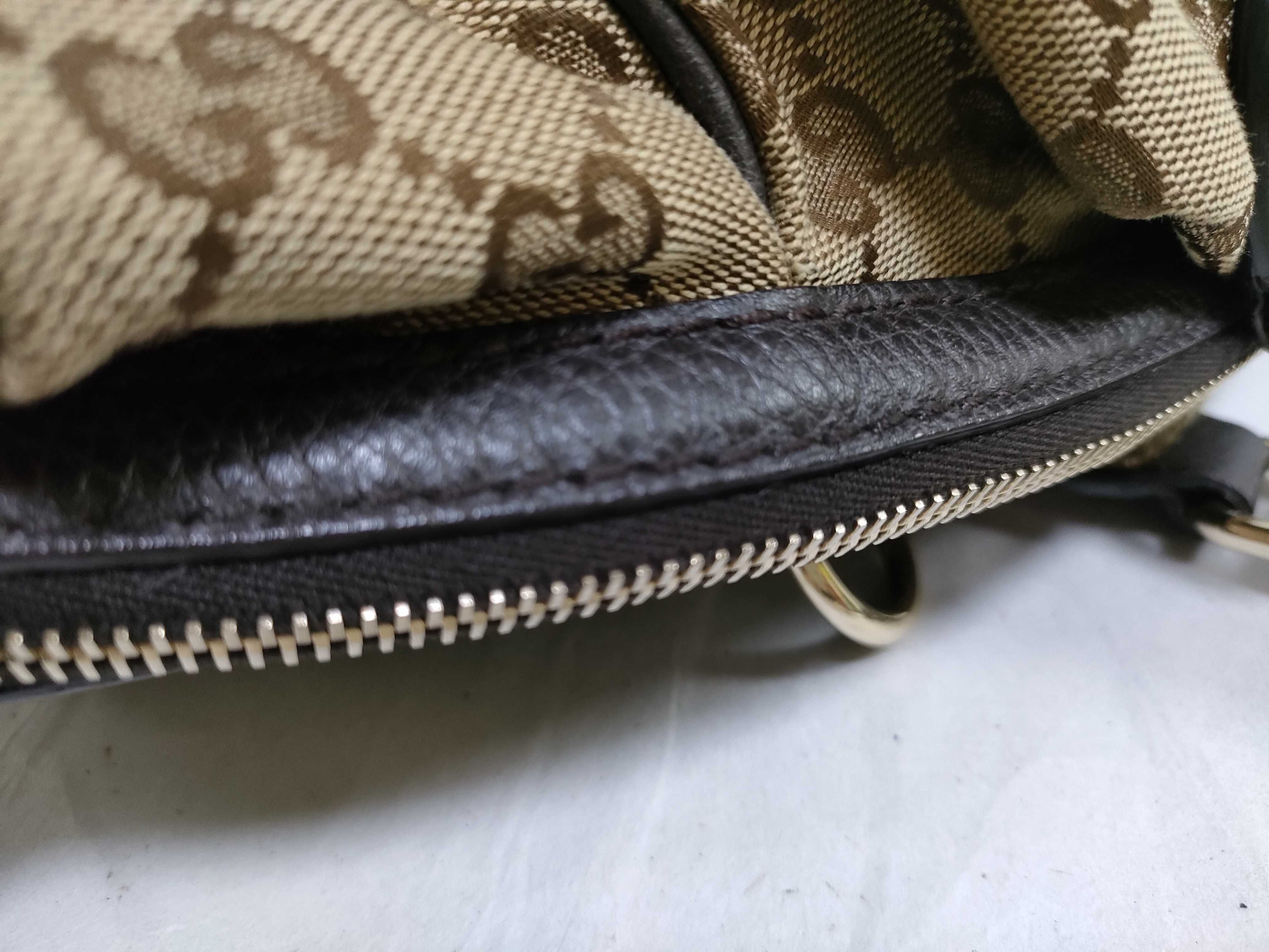 GG Canvas Sukey Canvas x Leather Handbag, Beige x Brown, 211944 — view 6