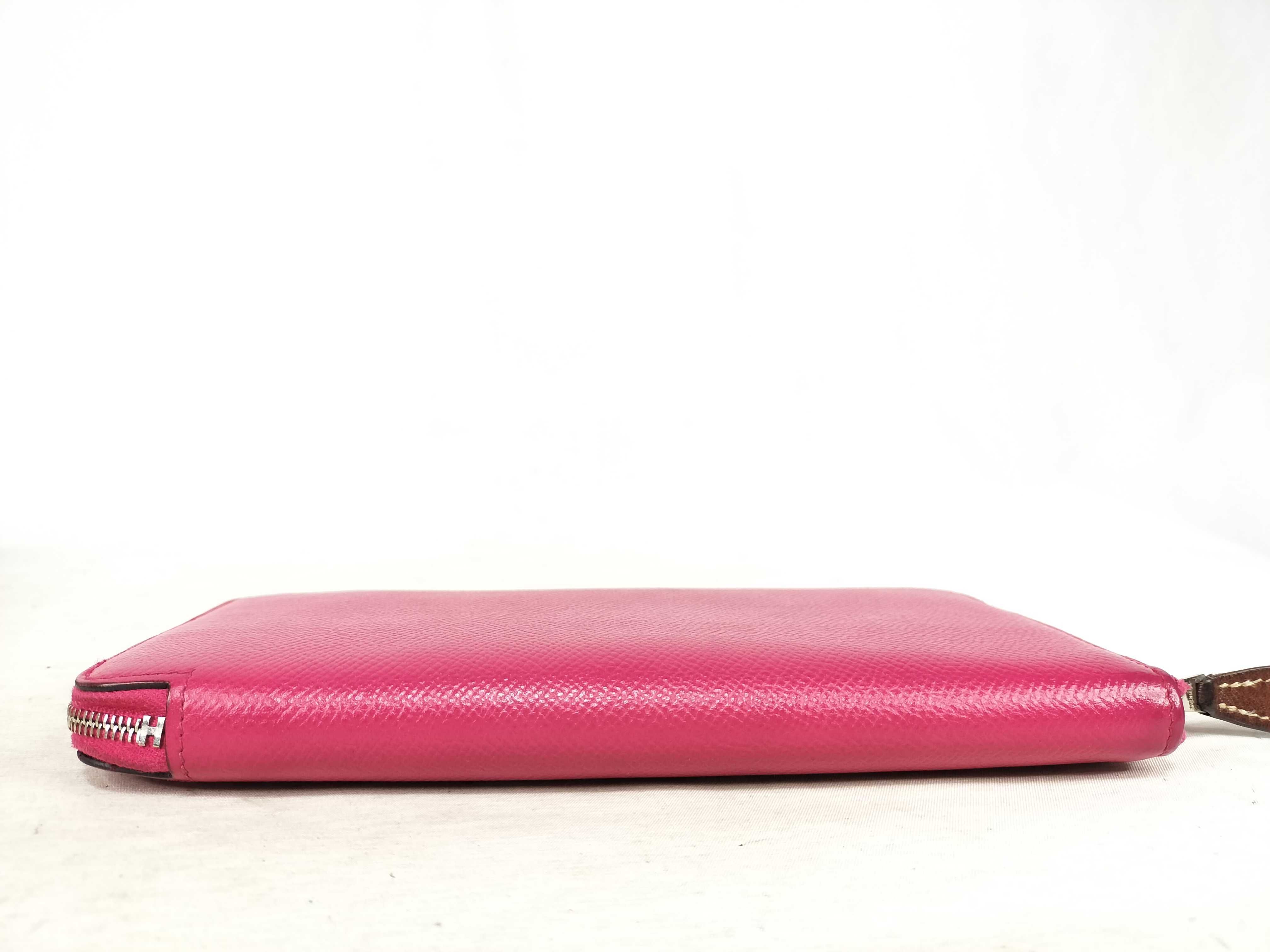 Azap Long Silk In Epsom Leather Wallet, A Stamp, Pink, Silver Hardware — view 3