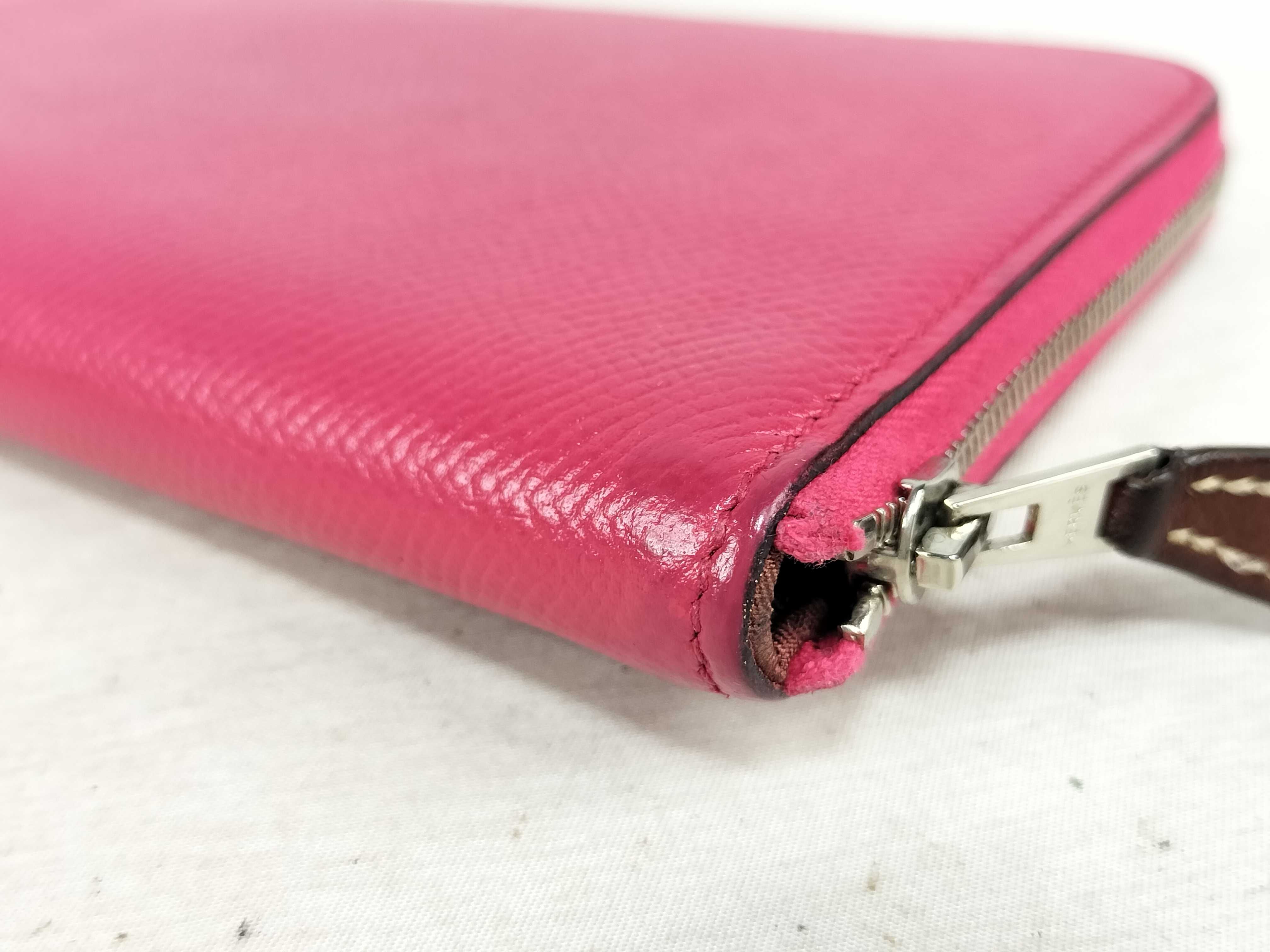 Azap Long Silk In Epsom Leather Wallet, A Stamp, Pink, Silver Hardware — view 4