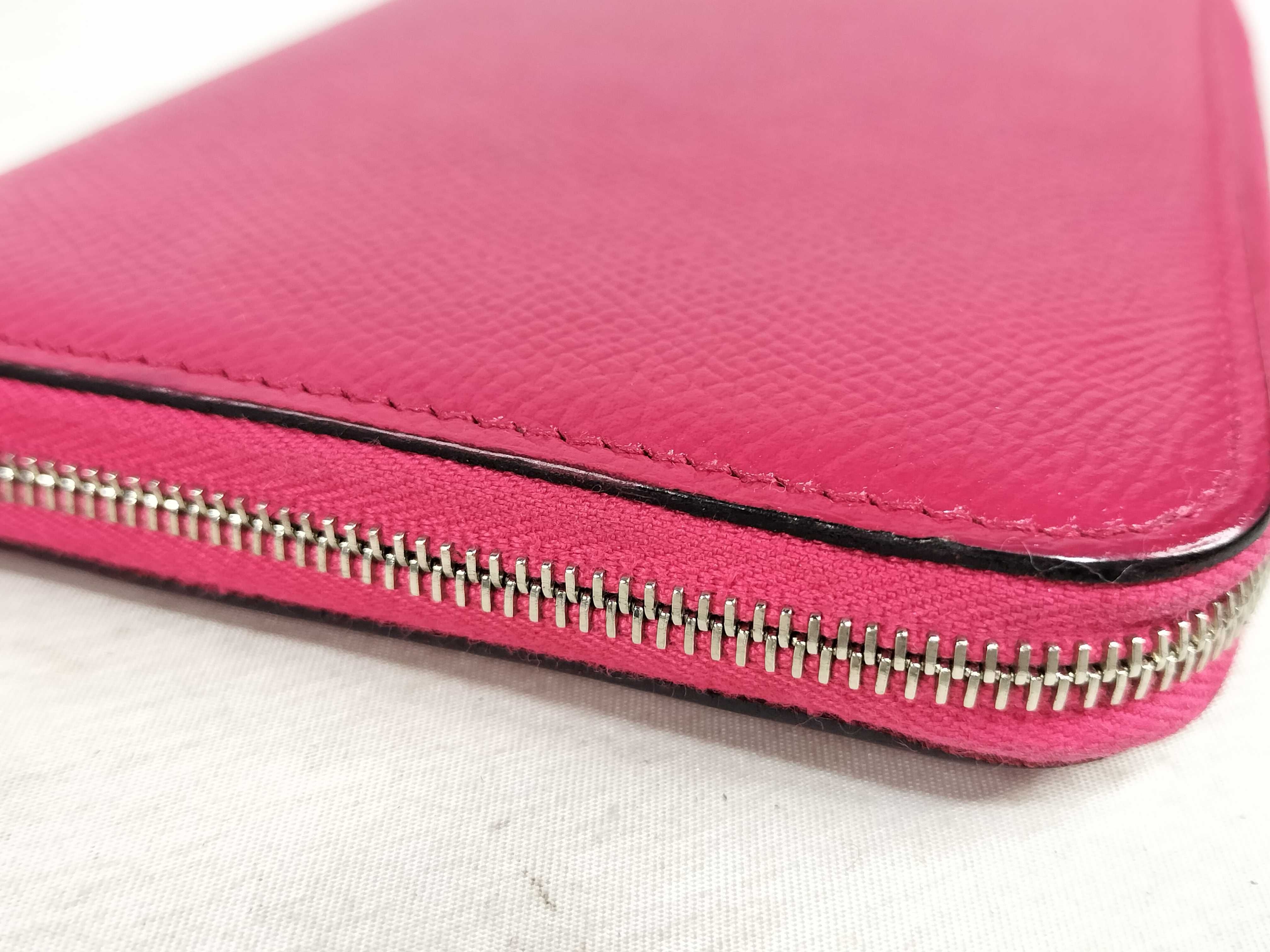 Azap Long Silk In Epsom Leather Wallet, A Stamp, Pink, Silver Hardware — view 8