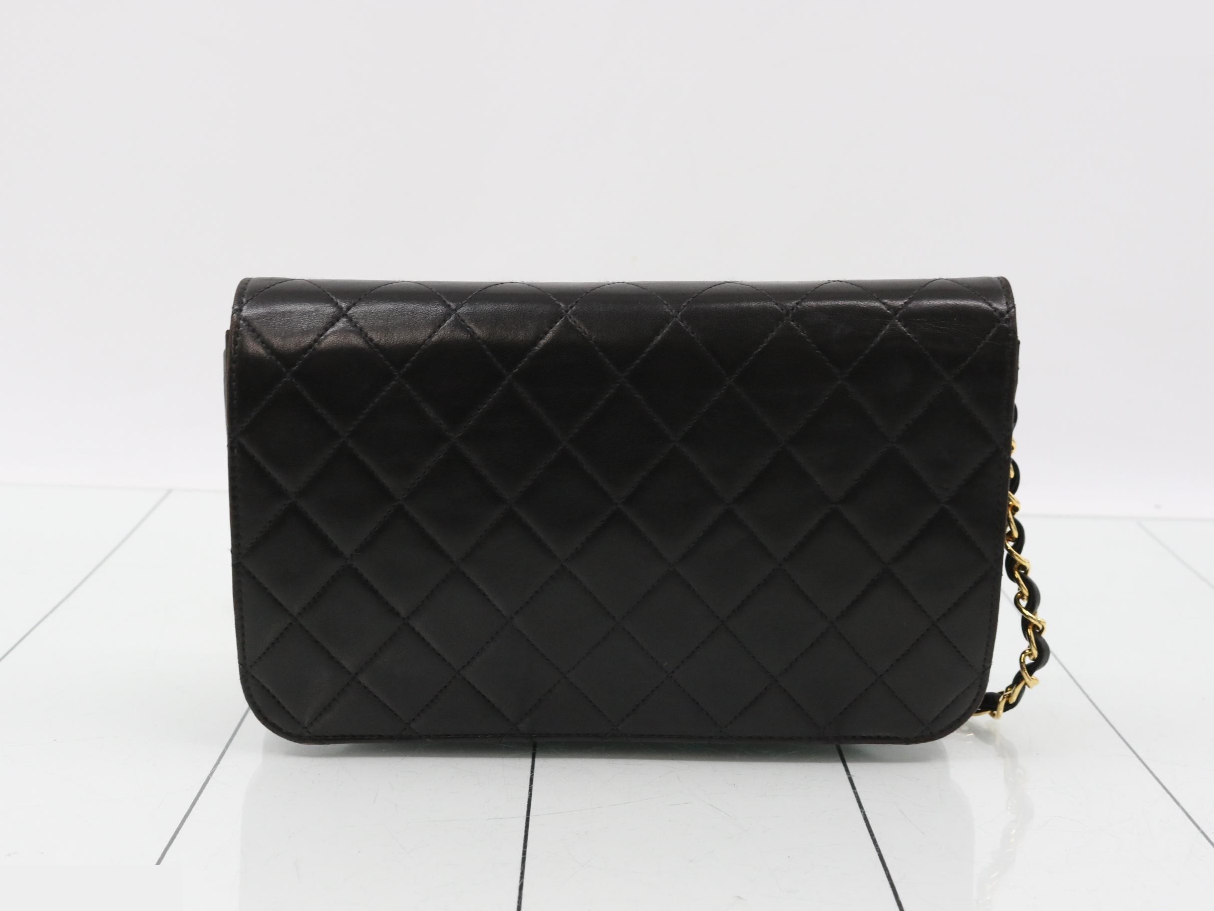 Push-lock lambskin matelassé chain shoulder bag — view 2