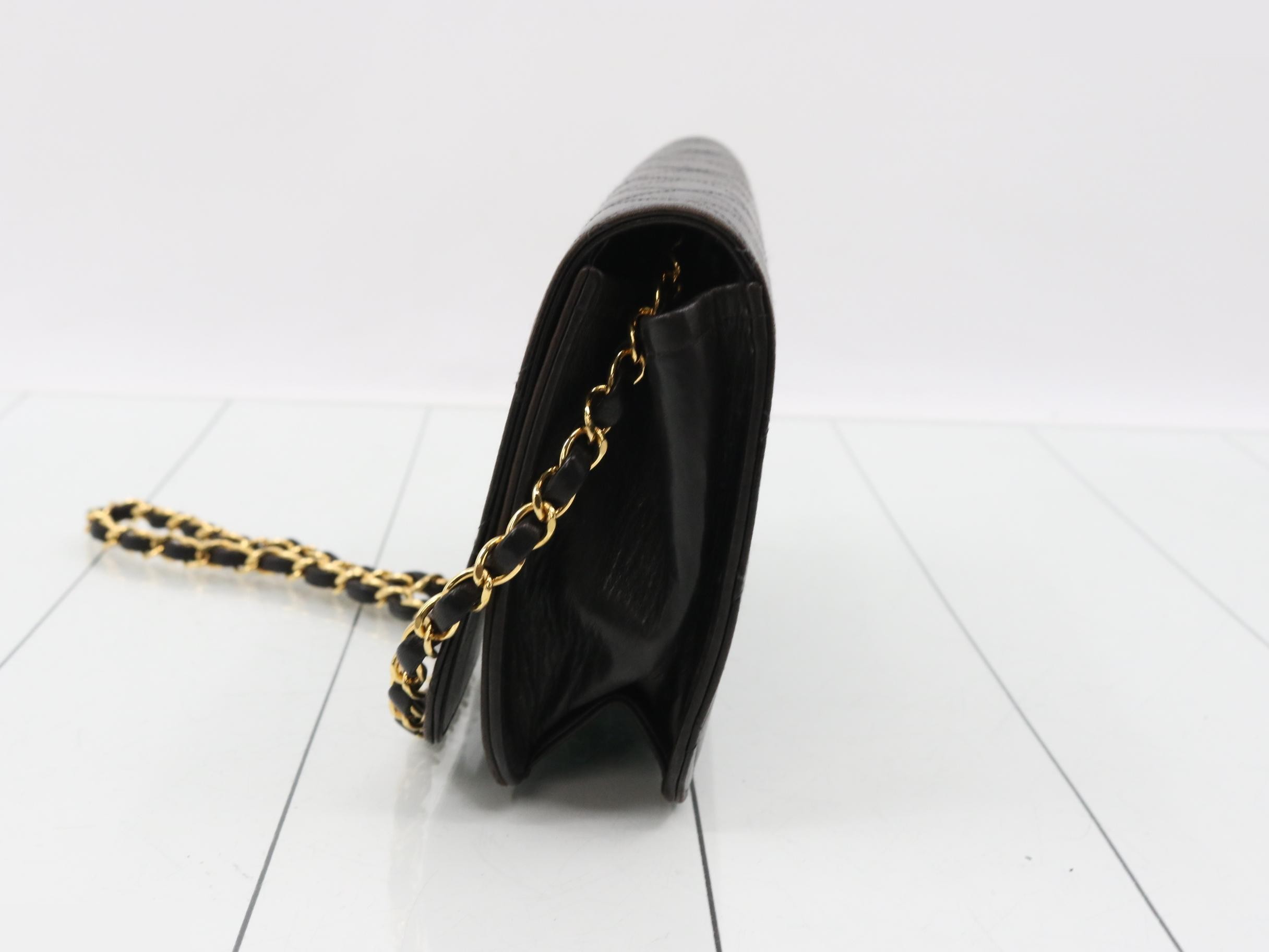 Push-lock lambskin matelassé chain shoulder bag — view 3